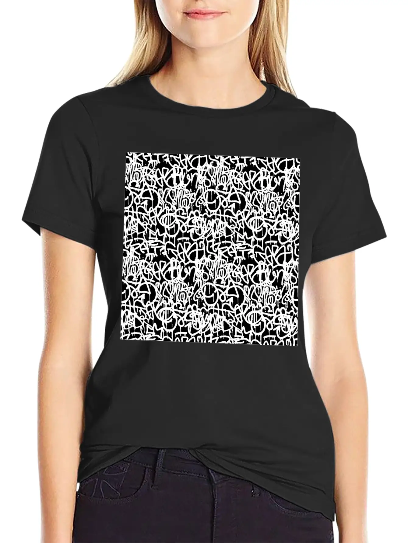 Graffiti Pattern | Street Art Urban Graphic Unisex Short Sleeve Soft Cotton T-Shirt – Casual Everyday Wear