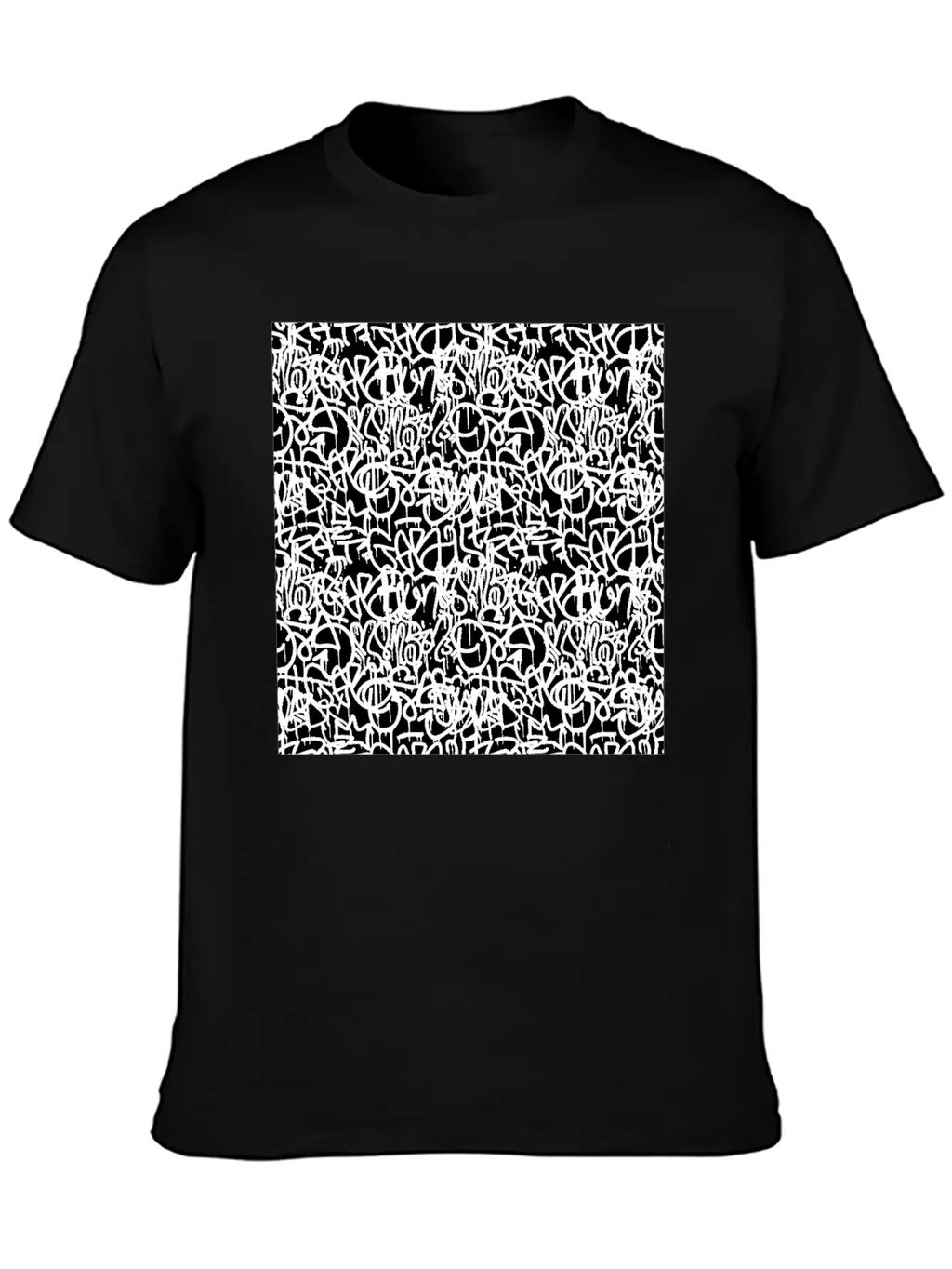 Graffiti Pattern | Street Art Urban Graphic Unisex Short Sleeve Soft Cotton T-Shirt – Casual Everyday Wear