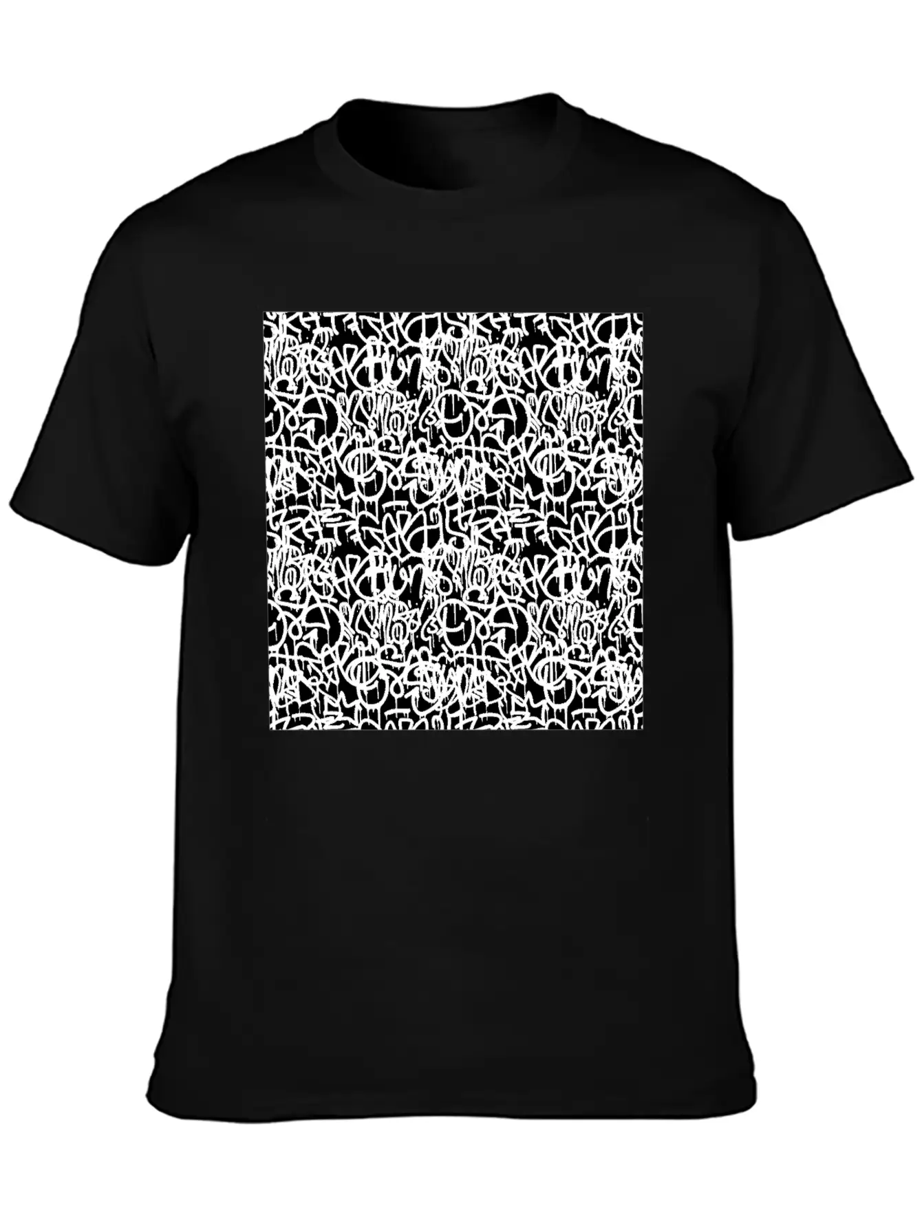 Graffiti Pattern | Street Art Urban Graphic Unisex Short Sleeve Soft Cotton T-Shirt – Casual Everyday Wear