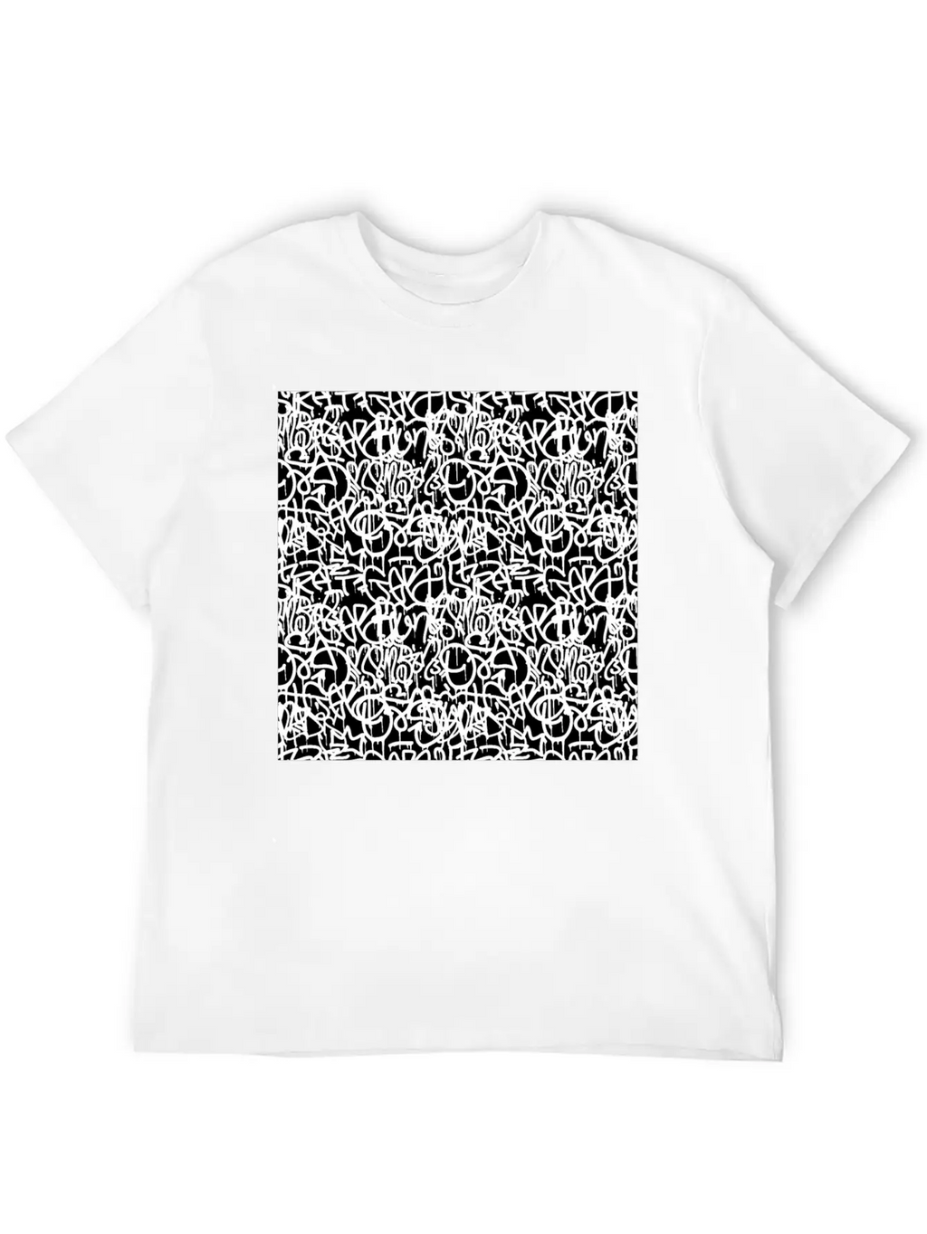 Graffiti Pattern | Street Art Urban Graphic Unisex Short Sleeve Soft Cotton T-Shirt – Casual Everyday Wear