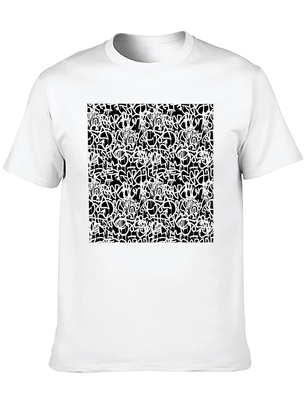 Graffiti Pattern | Street Art Urban Graphic Unisex Short Sleeve Soft Cotton T-Shirt – Casual Everyday Wear
