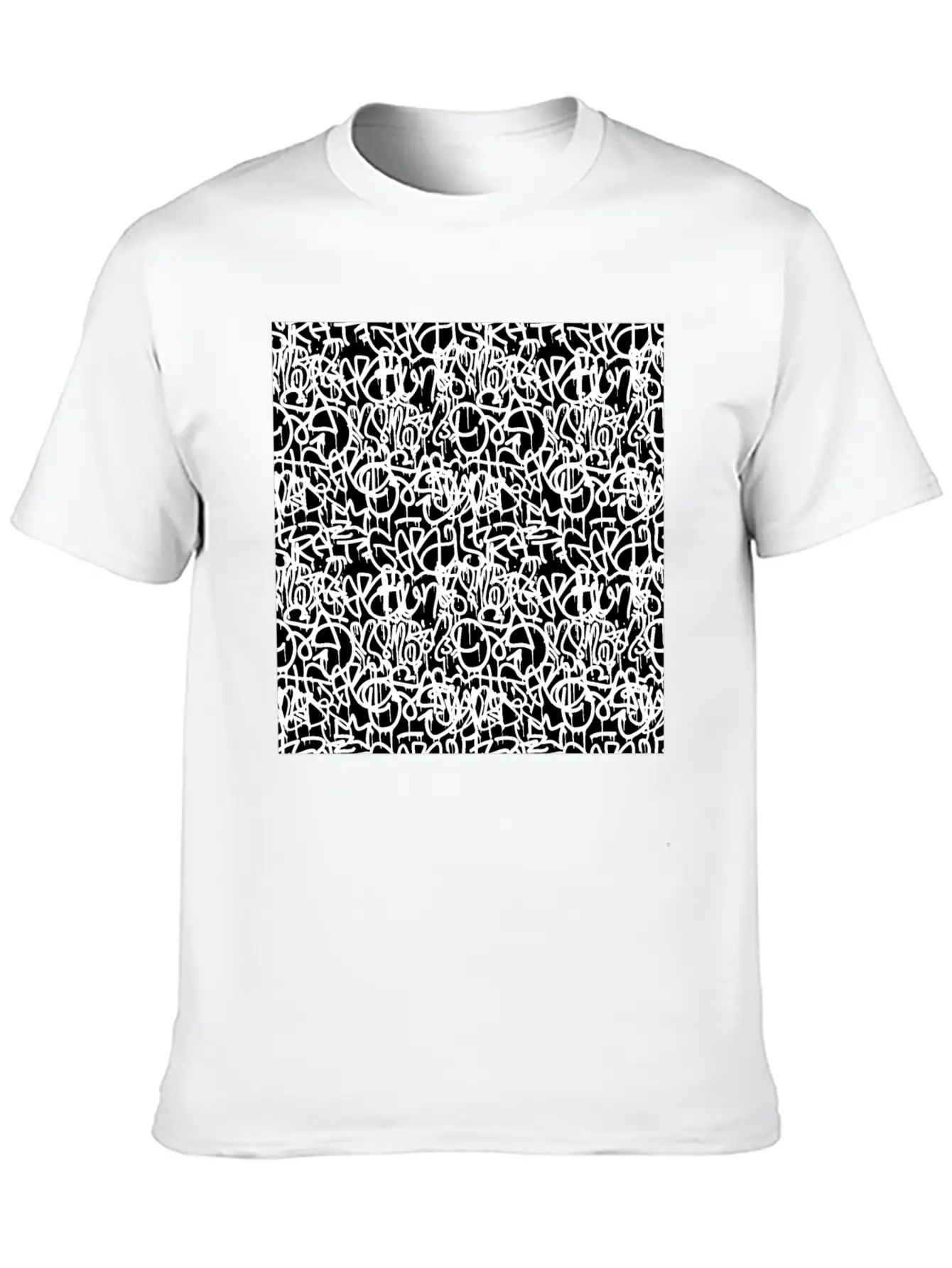 Graffiti Pattern | Street Art Urban Graphic Unisex Short Sleeve Soft Cotton T-Shirt – Casual Everyday Wear
