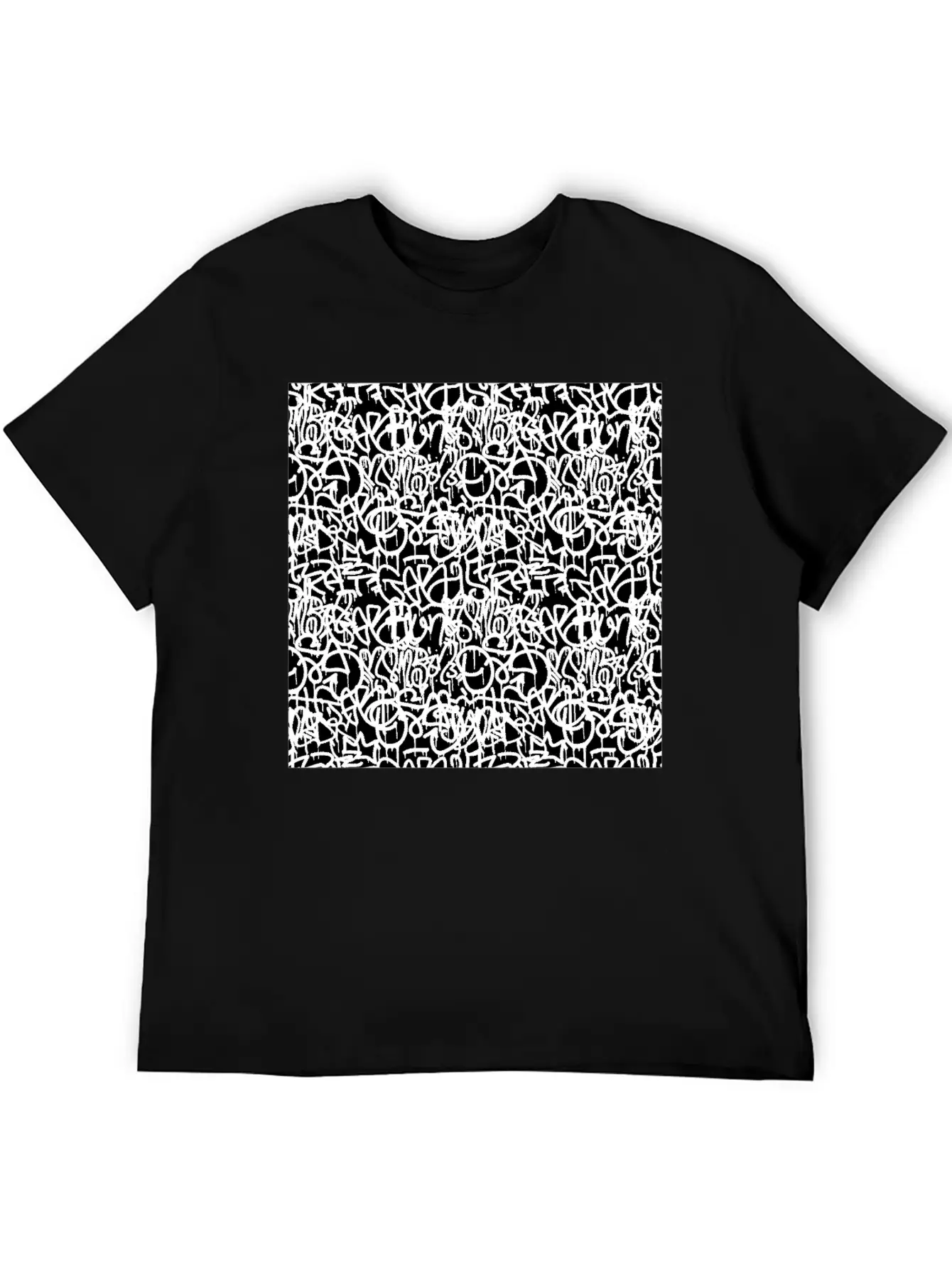 Graffiti Pattern | Street Art Urban Graphic Unisex Short Sleeve Soft Cotton T-Shirt – Casual Everyday Wear