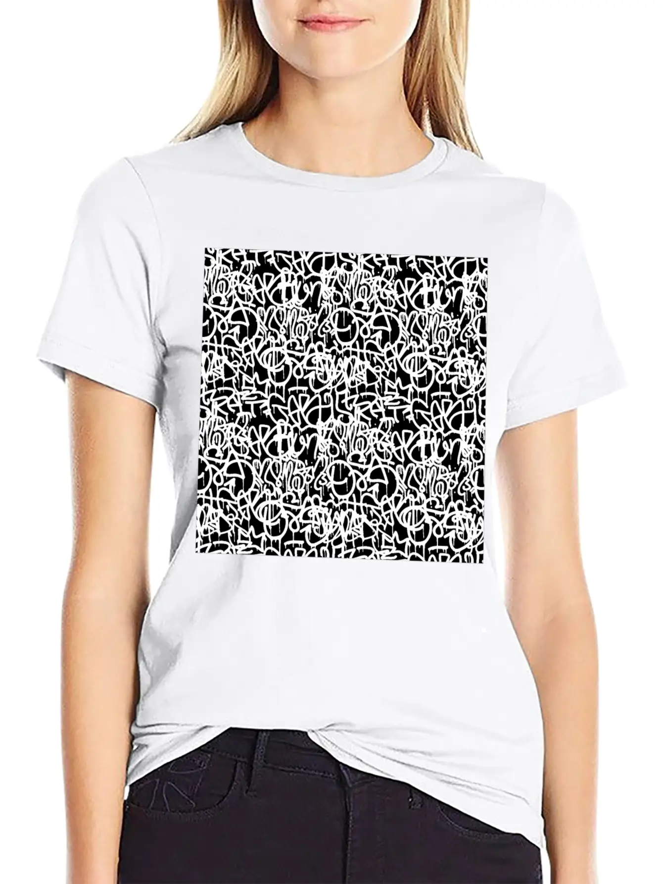Graffiti Pattern | Street Art Urban Graphic Unisex Short Sleeve Soft Cotton T-Shirt – Casual Everyday Wear