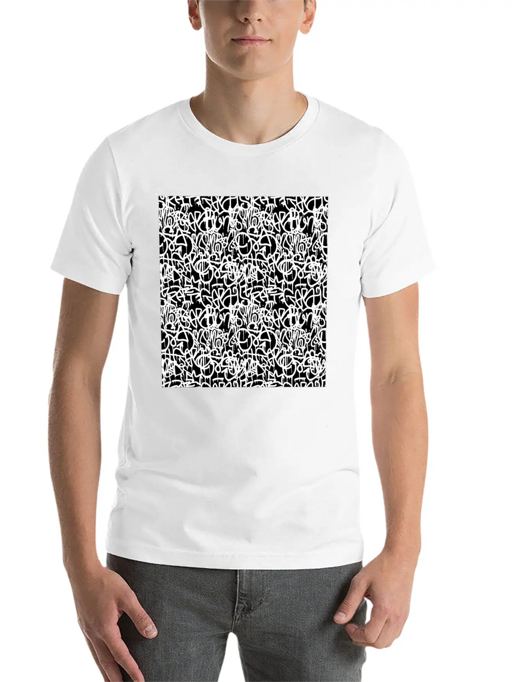 Graffiti Pattern | Street Art Urban Graphic Unisex Short Sleeve Soft Cotton T-Shirt – Casual Everyday Wear