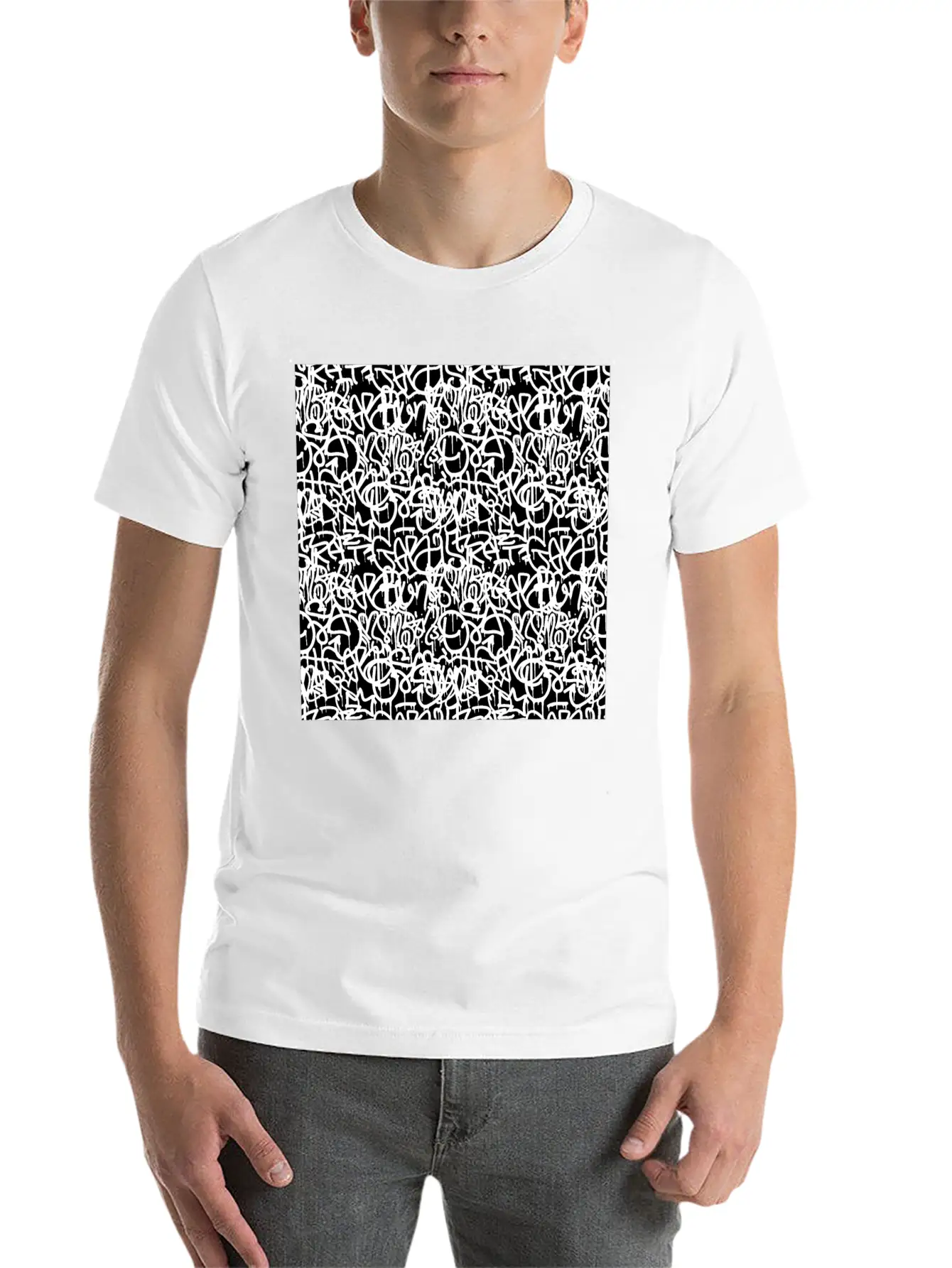 Graffiti Pattern | Street Art Urban Graphic Unisex Short Sleeve Soft Cotton T-Shirt – Casual Everyday Wear