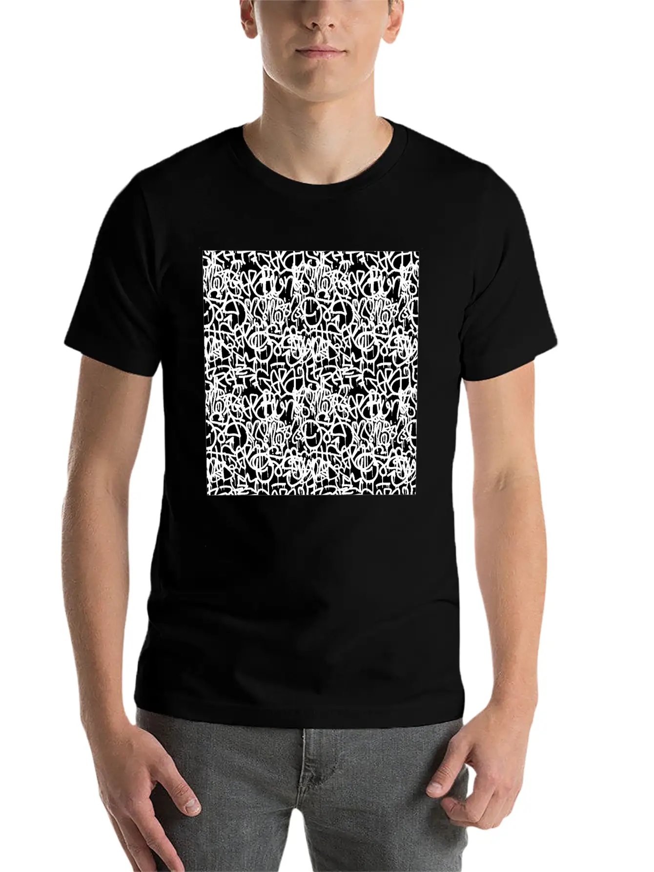 Graffiti Pattern | Street Art Urban Graphic Unisex Short Sleeve Soft Cotton T-Shirt – Casual Everyday Wear