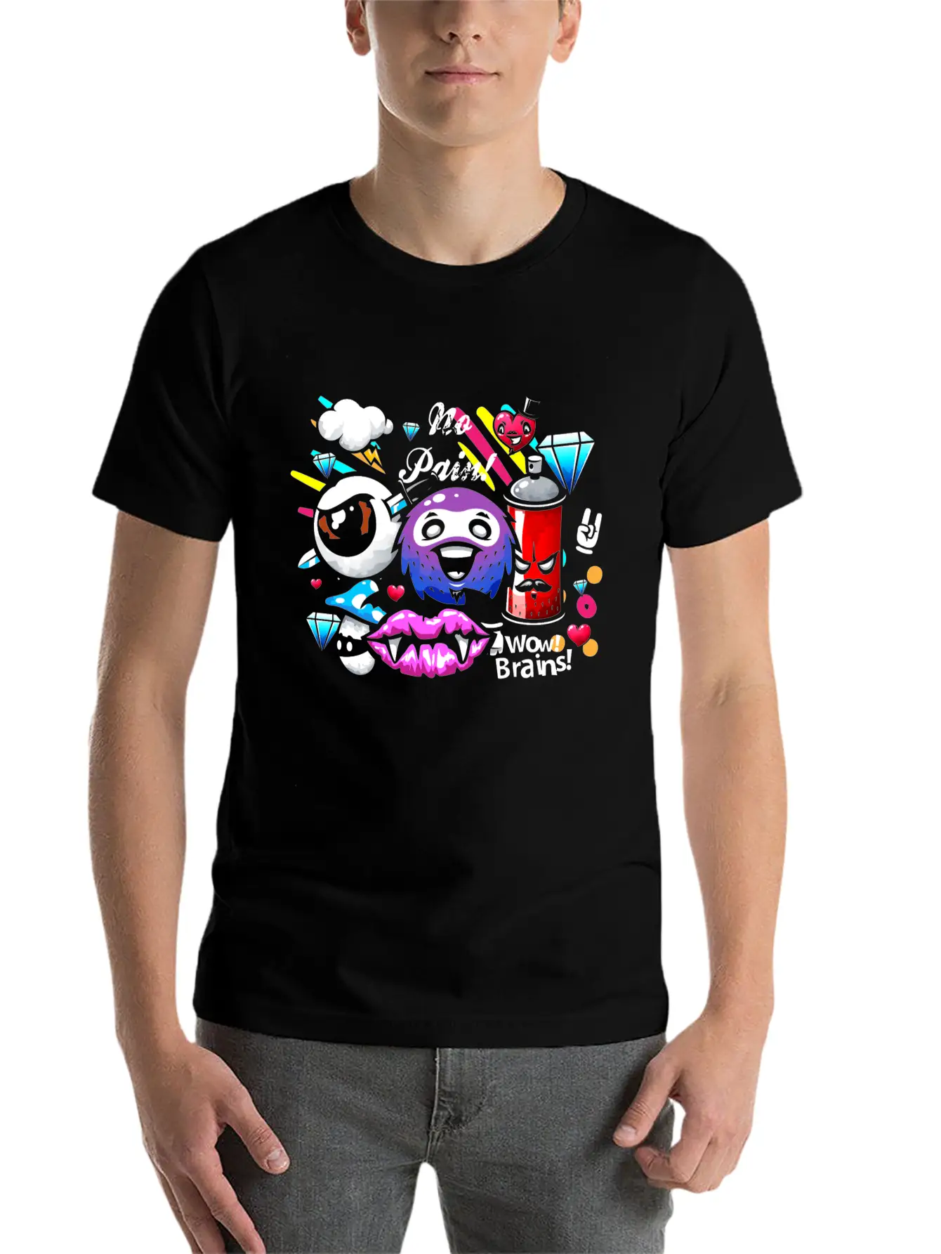 Graffiti Sprayer Breakdance Painting Essential Cotton Tee For Daily Outfits – Unisex Style
