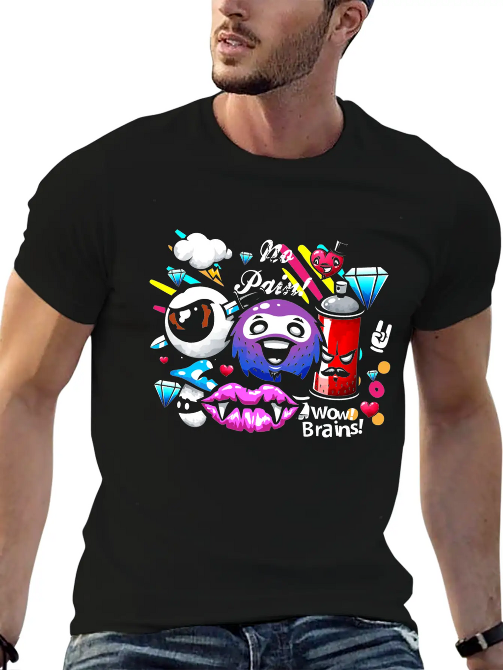 Graffiti Sprayer Breakdance Painting Essential Cotton Tee For Daily Outfits – Unisex Style