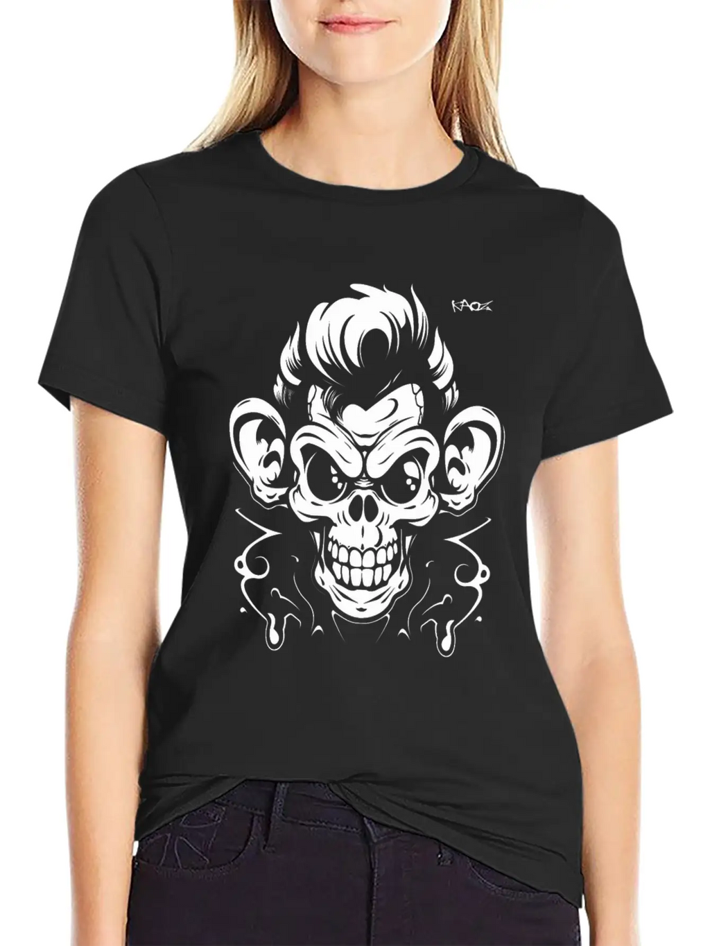 Graffiti Tattoo Monkey Unisex Casual T-Shirt – Clean Design For Daily Comfort