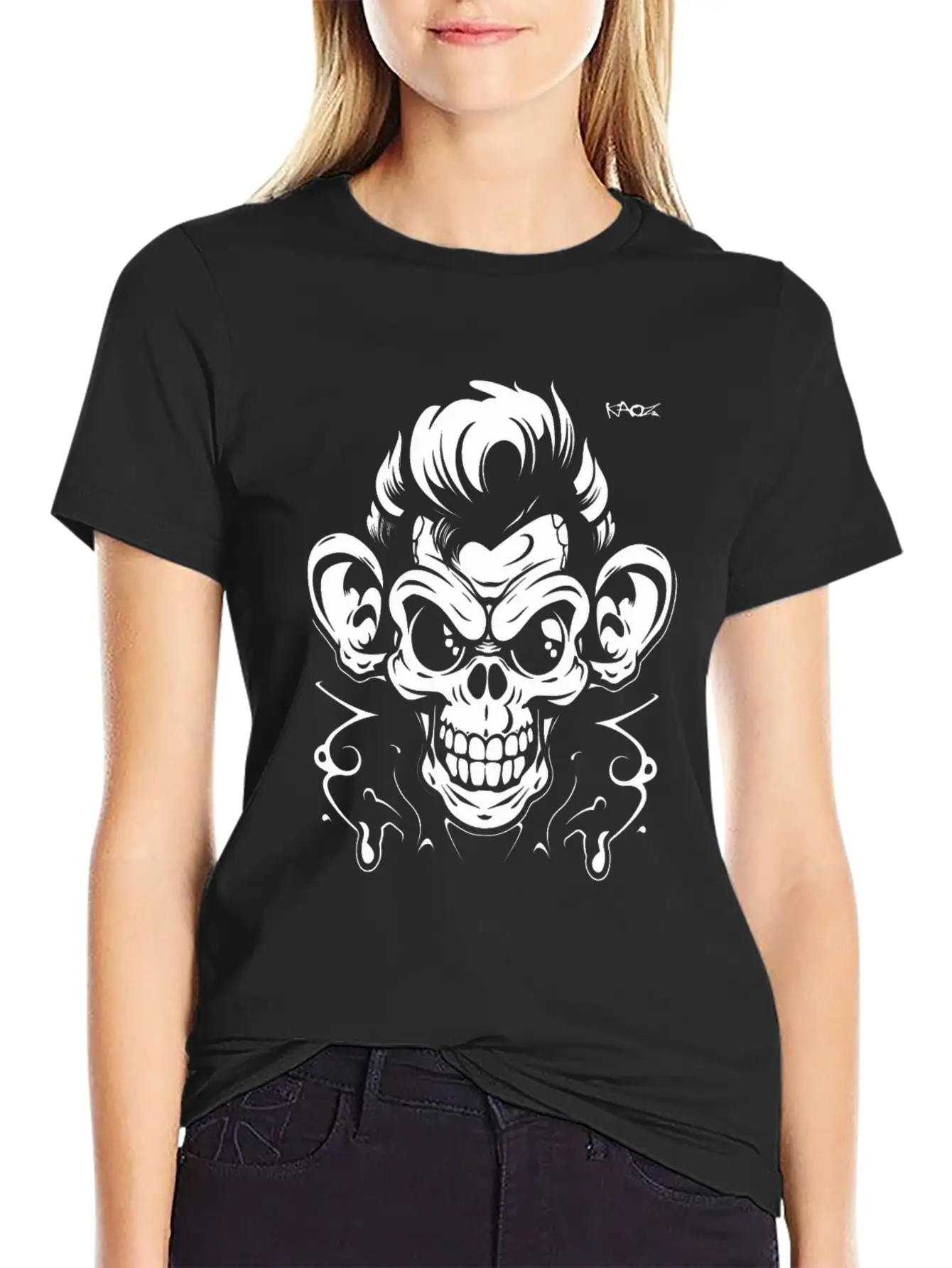 Graffiti Tattoo Monkey Unisex Casual T-Shirt – Clean Design For Daily Comfort