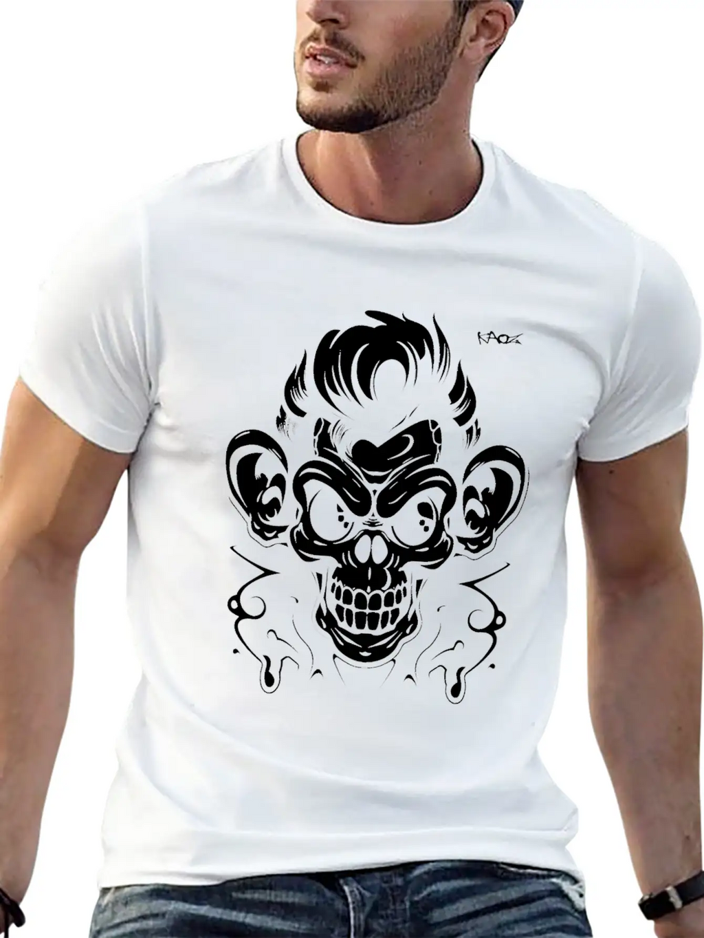 Graffiti Tattoo Monkey Unisex Casual T-Shirt – Clean Design For Daily Comfort