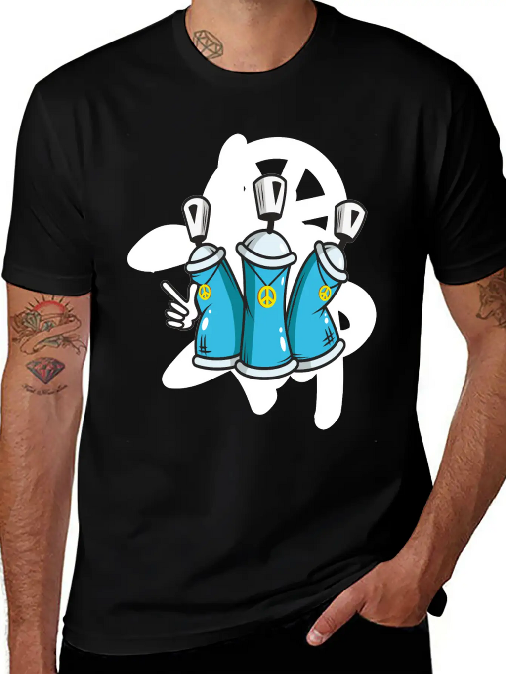 Graffitti Peace Cool Take Painting Street Art Breathable Soft Cotton T-Shirt – Timeless Casual Look