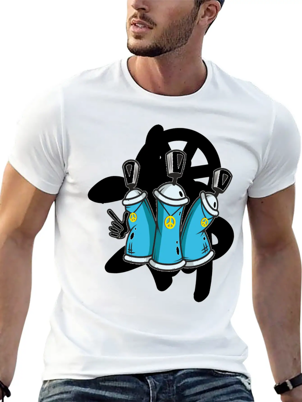 Graffitti Peace Cool Take Painting Street Art Breathable Soft Cotton T-Shirt – Timeless Casual Look
