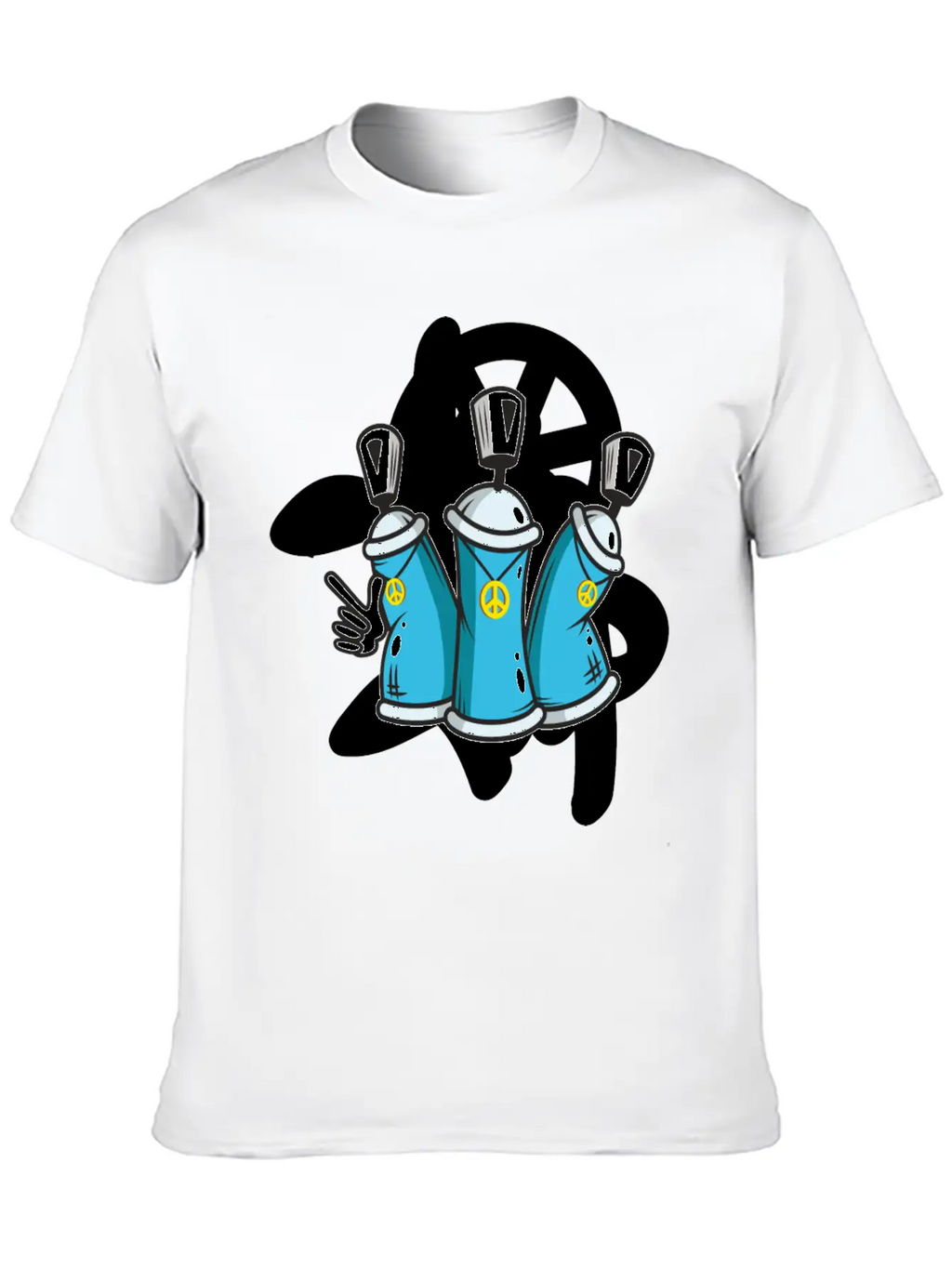 Graffitti Peace Cool Take Painting Street Art Breathable Soft Cotton T-Shirt – Timeless Casual Look