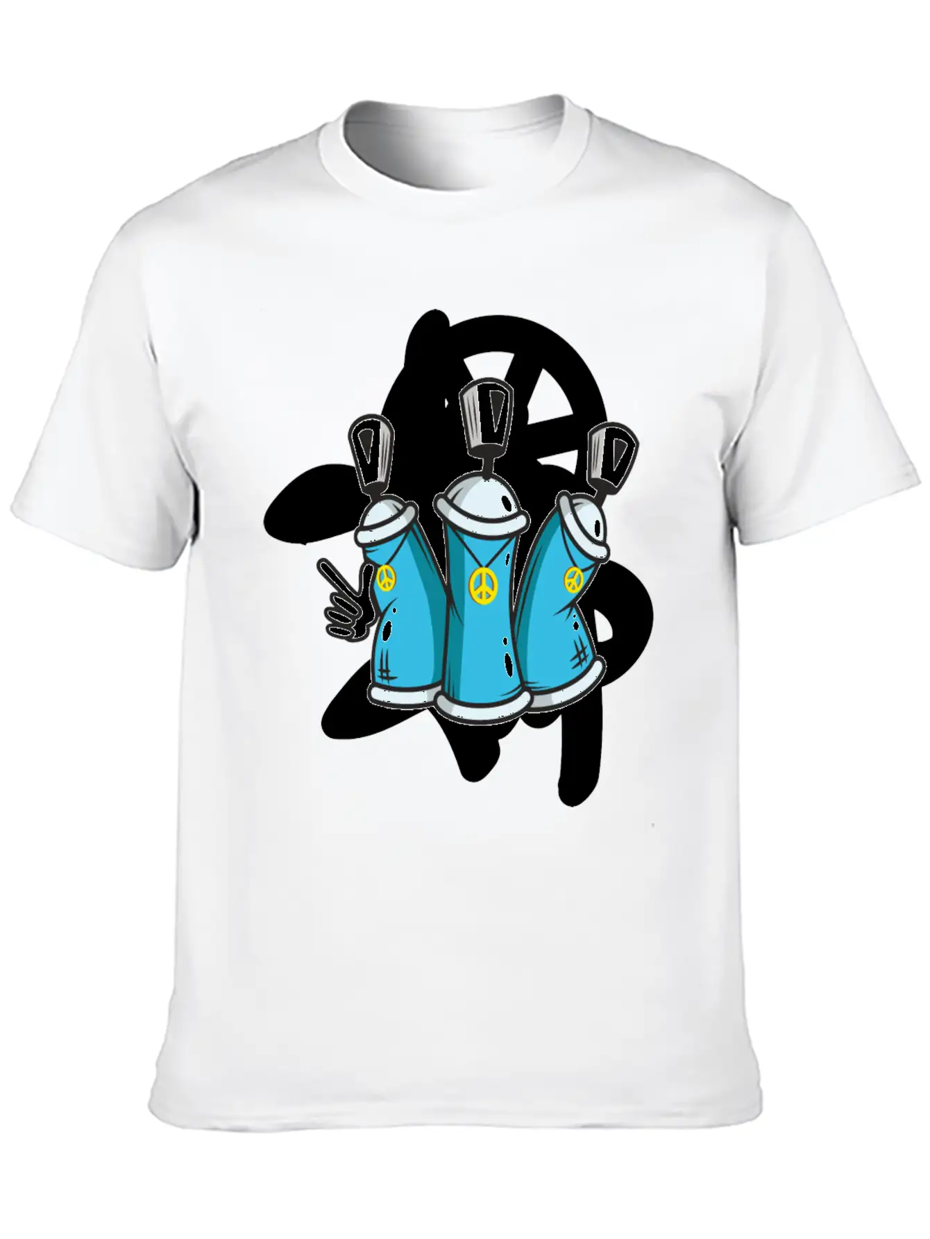 Graffitti Peace Cool Take Painting Street Art Breathable Soft Cotton T-Shirt – Timeless Casual Look