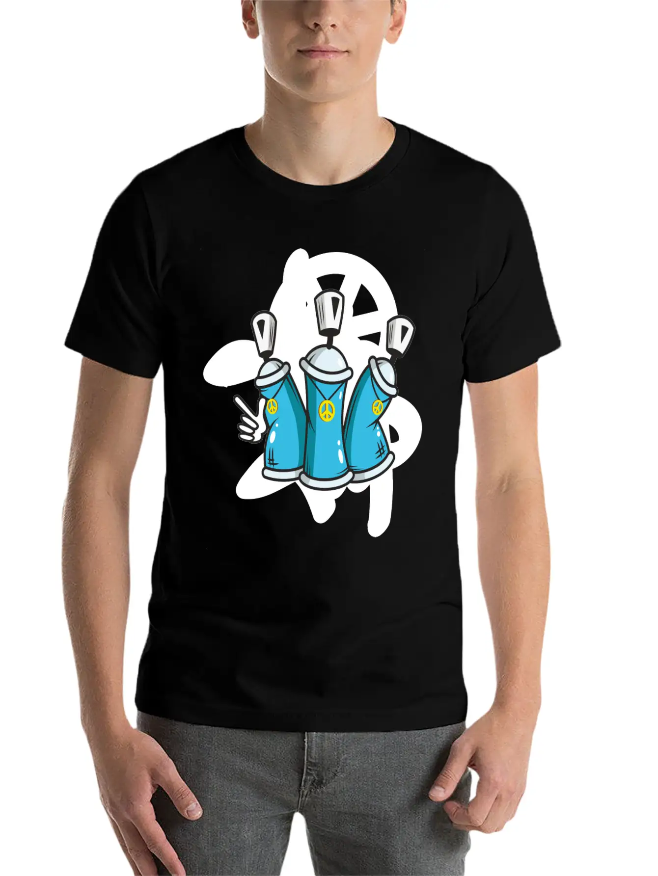 Graffitti Peace Cool Take Painting Street Art Breathable Soft Cotton T-Shirt – Timeless Casual Look