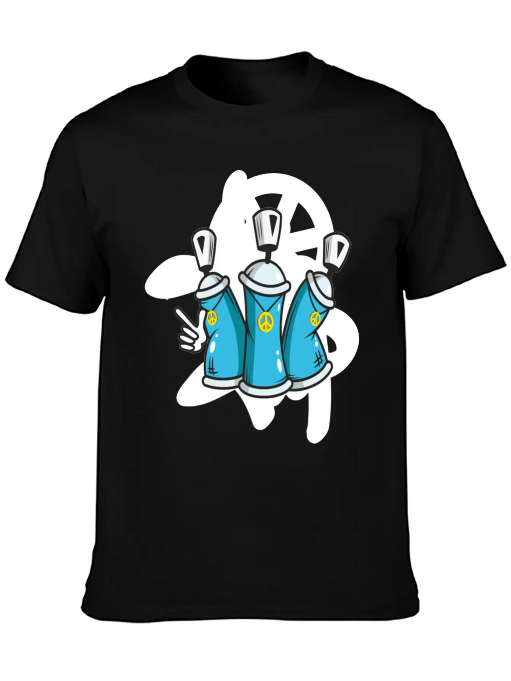 Graffitti Peace Cool Take Painting Street Art Breathable Soft Cotton T-Shirt – Timeless Casual Look