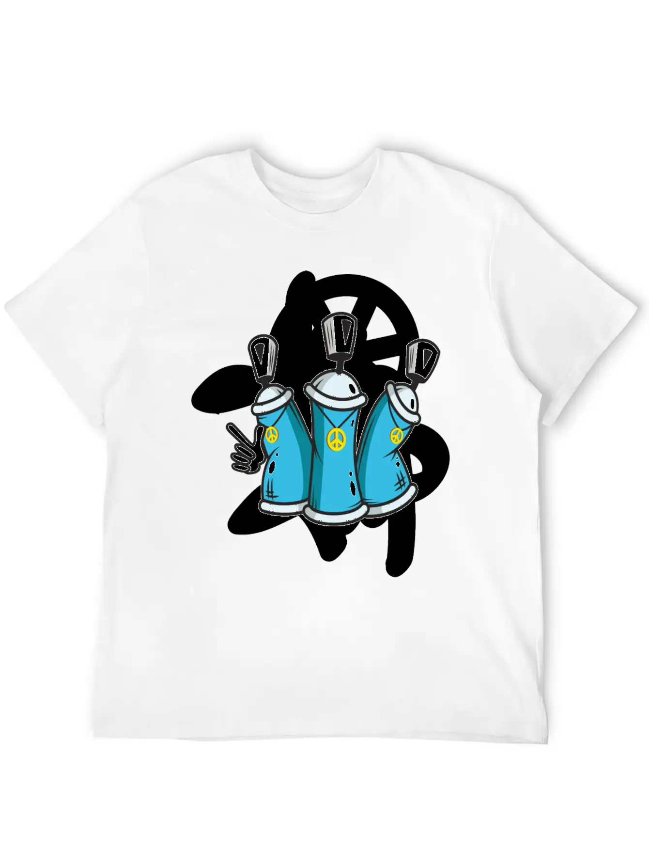 Graffitti Peace Cool Take Painting Street Art Breathable Soft Cotton T-Shirt – Timeless Casual Look