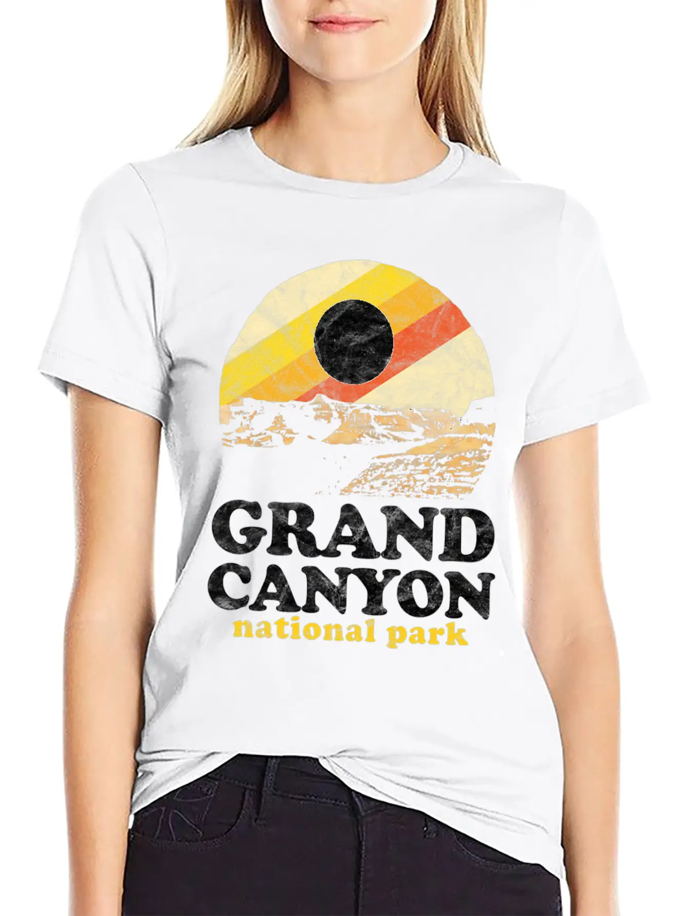 Grand Canyon Eighties Distressed Unisex Casual T-Shirt – Clean Design For Daily Comfort