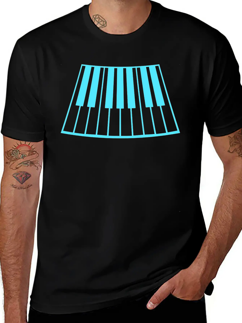 Grand Piano Organ Synthesizer Keyboard Music Logo Unisex Short Sleeve Soft Cotton T-Shirt – Casual Everyday Wear