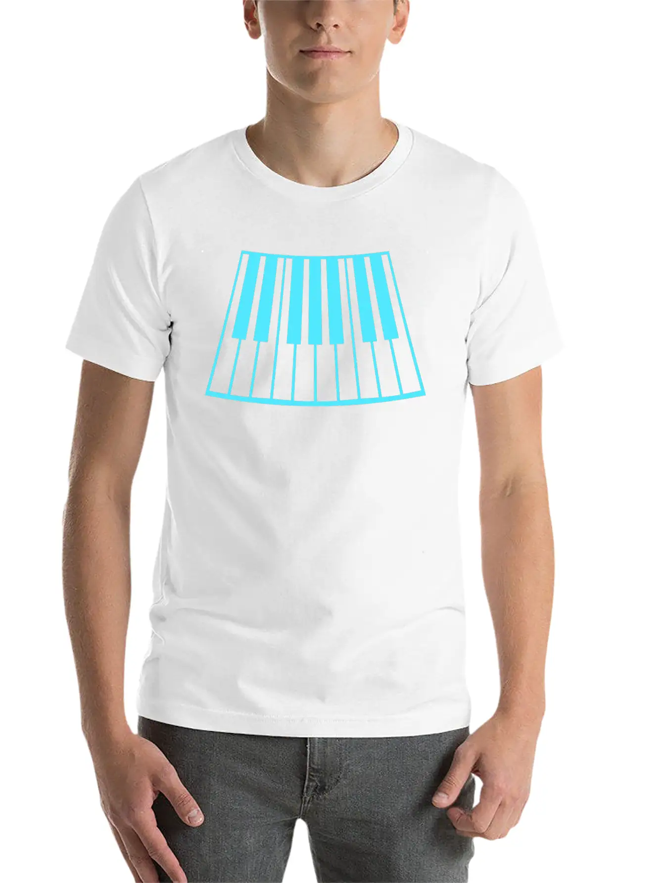 Grand Piano Organ Synthesizer Keyboard Music Logo Unisex Short Sleeve Soft Cotton T-Shirt – Casual Everyday Wear