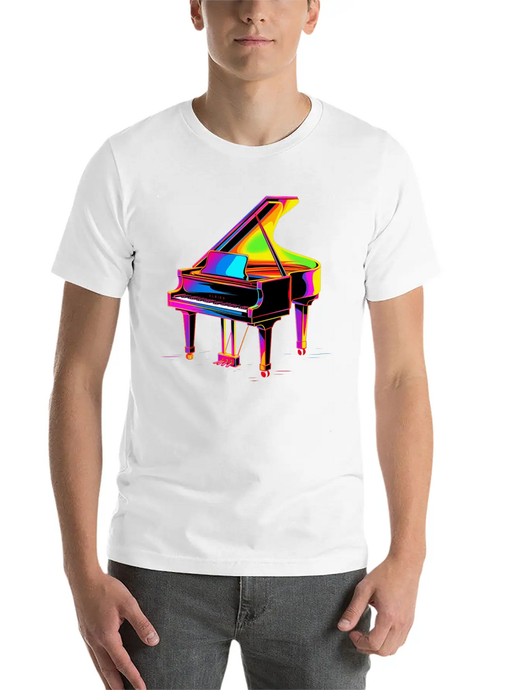 Grand Piano Retrowave Unisex Casual T-Shirt – Clean Design For Daily Comfort