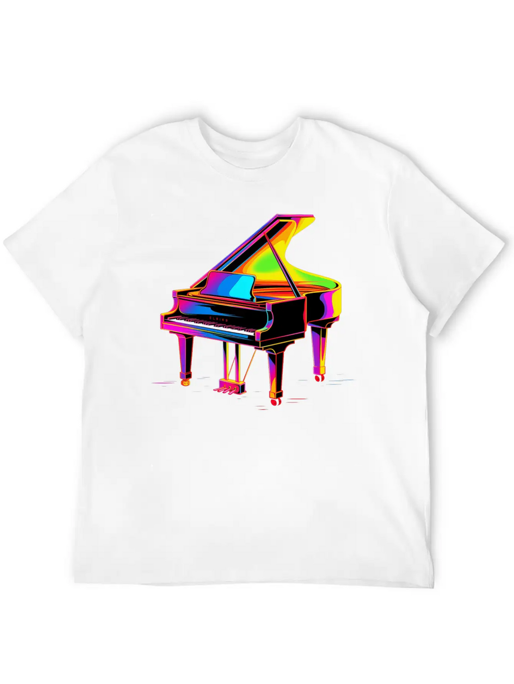 Grand Piano Retrowave Unisex Casual T-Shirt – Clean Design For Daily Comfort