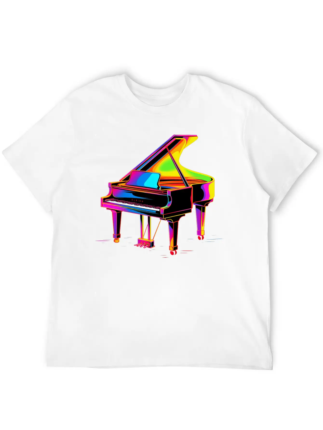 Grand Piano Retrowave Unisex Casual T-Shirt – Clean Design For Daily Comfort