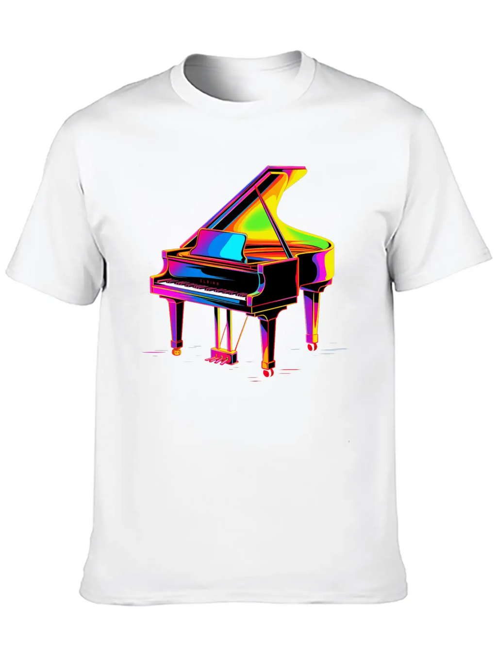 Grand Piano Retrowave Unisex Casual T-Shirt – Clean Design For Daily Comfort