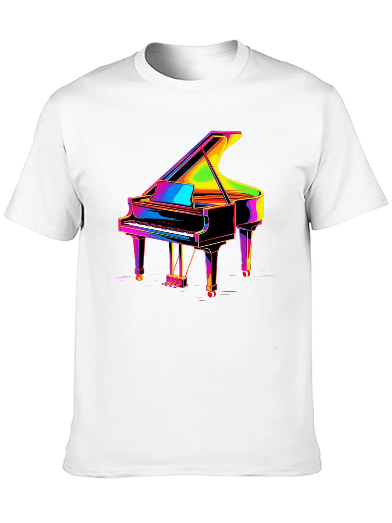 Grand Piano Retrowave Unisex Casual T-Shirt – Clean Design For Daily Comfort