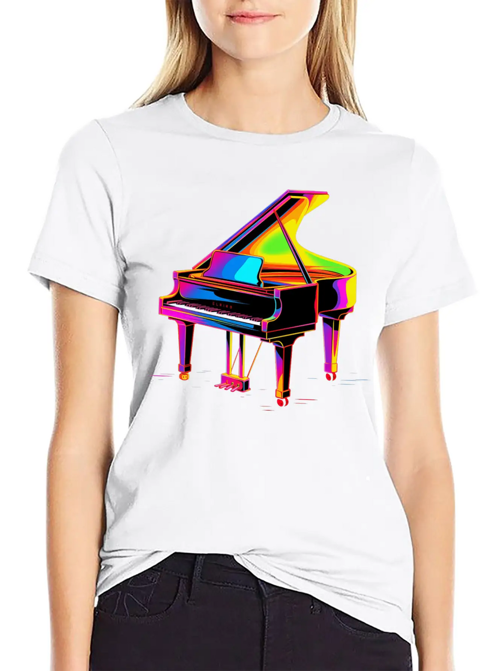 Grand Piano Retrowave Unisex Casual T-Shirt – Clean Design For Daily Comfort