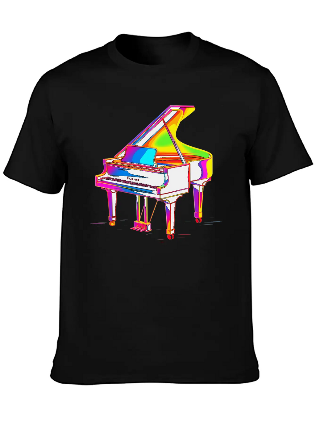 Grand Piano Retrowave Unisex Casual T-Shirt – Clean Design For Daily Comfort