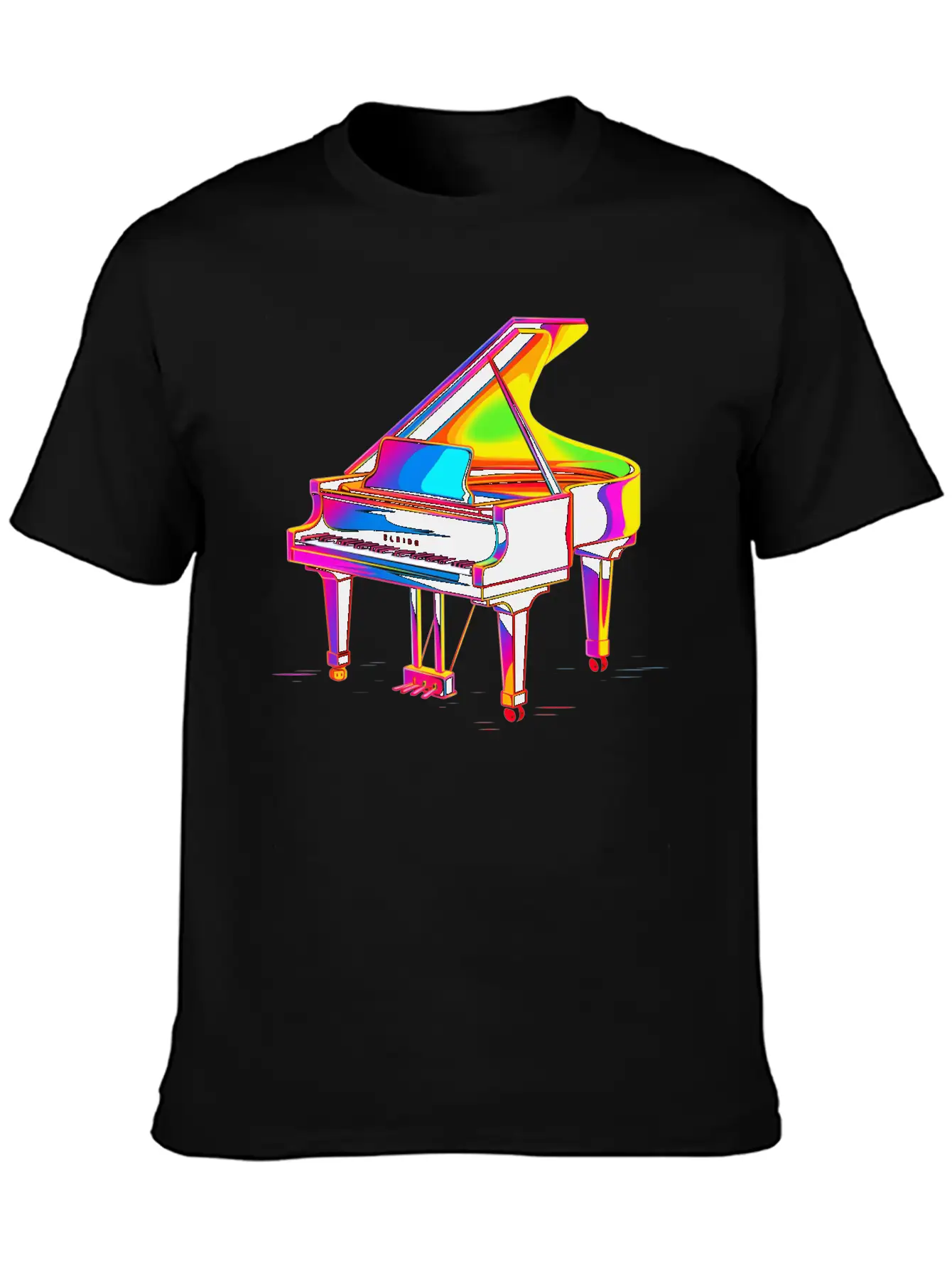 Grand Piano Retrowave Unisex Casual T-Shirt – Clean Design For Daily Comfort