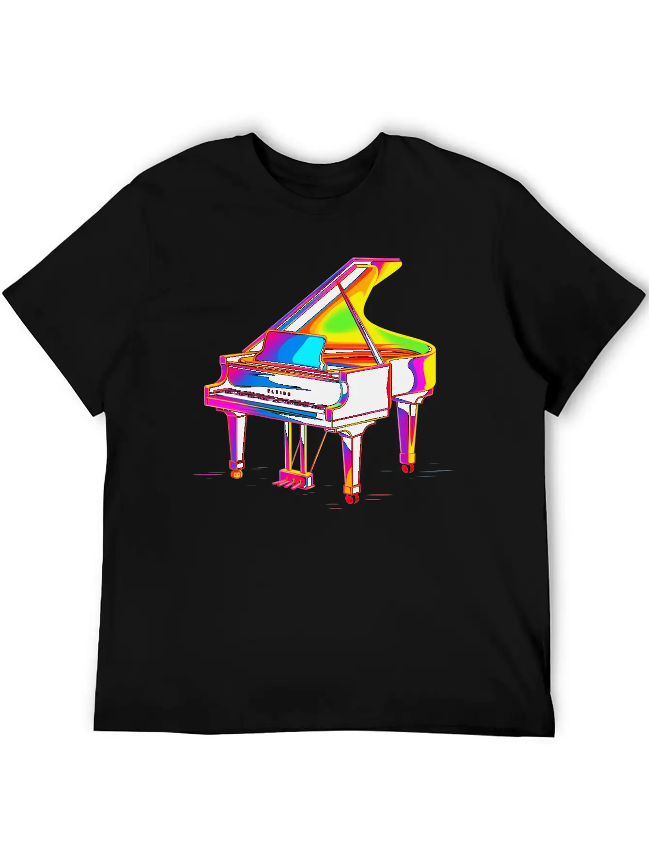 Grand Piano Retrowave Unisex Casual T-Shirt – Clean Design For Daily Comfort