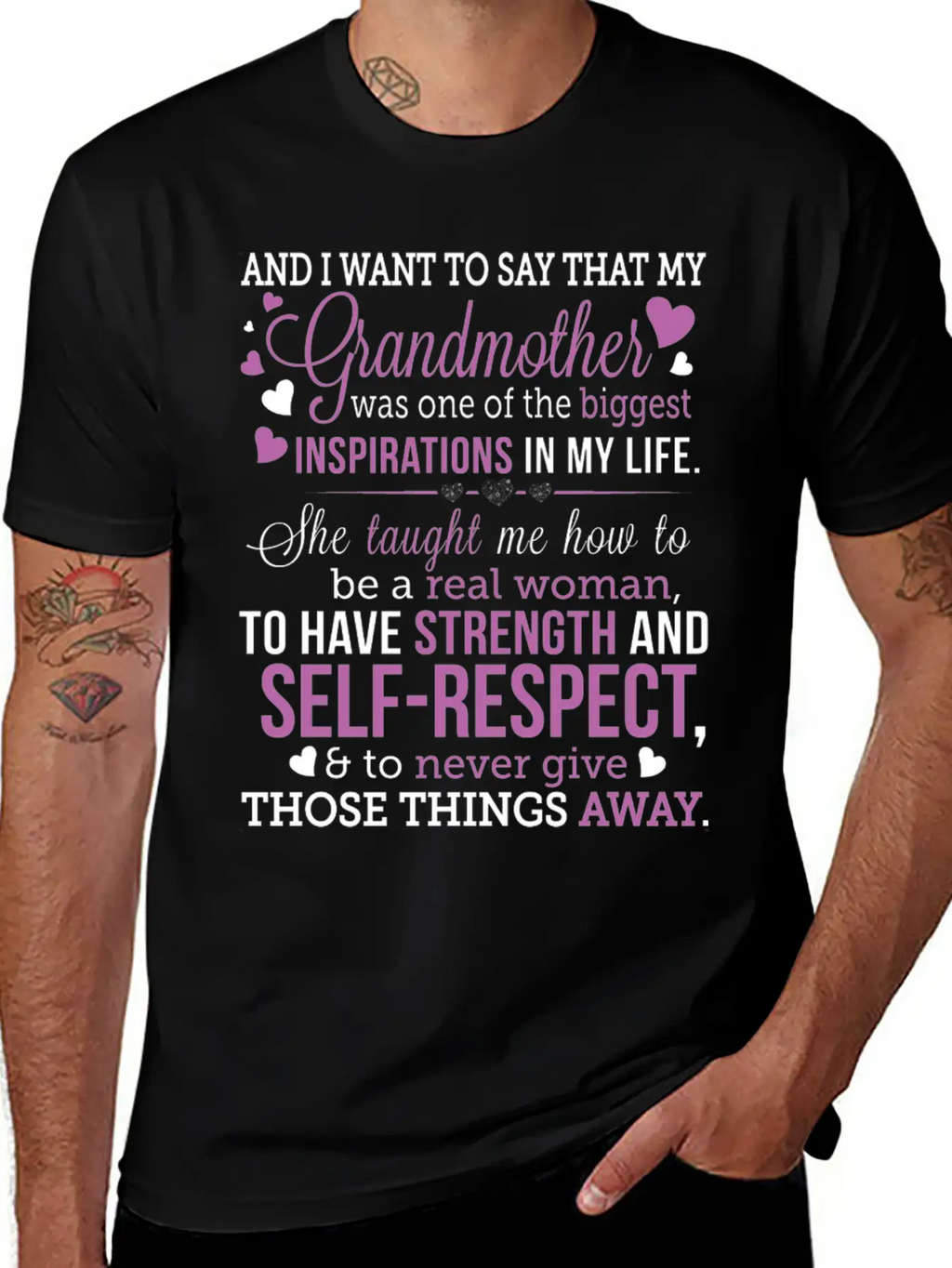 Grandmother - She's One Of The Biggest Inspirati Stylish Everyday T-Shirt – Unisex Basic Cotton Tee