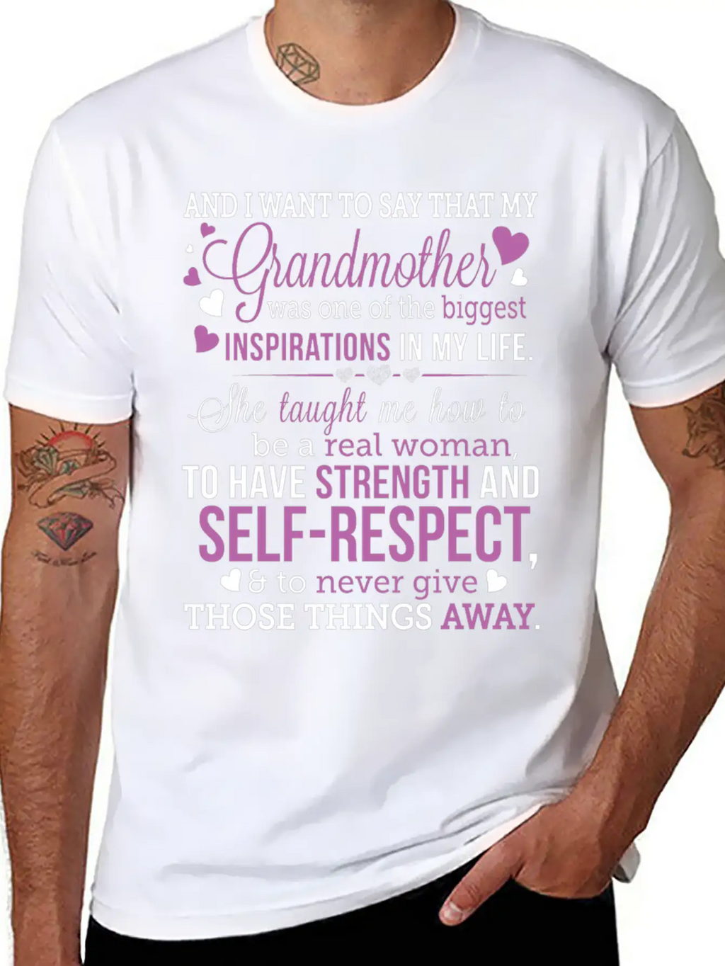 Grandmother - She's One Of The Biggest Inspirati Stylish Everyday T-Shirt – Unisex Basic Cotton Tee