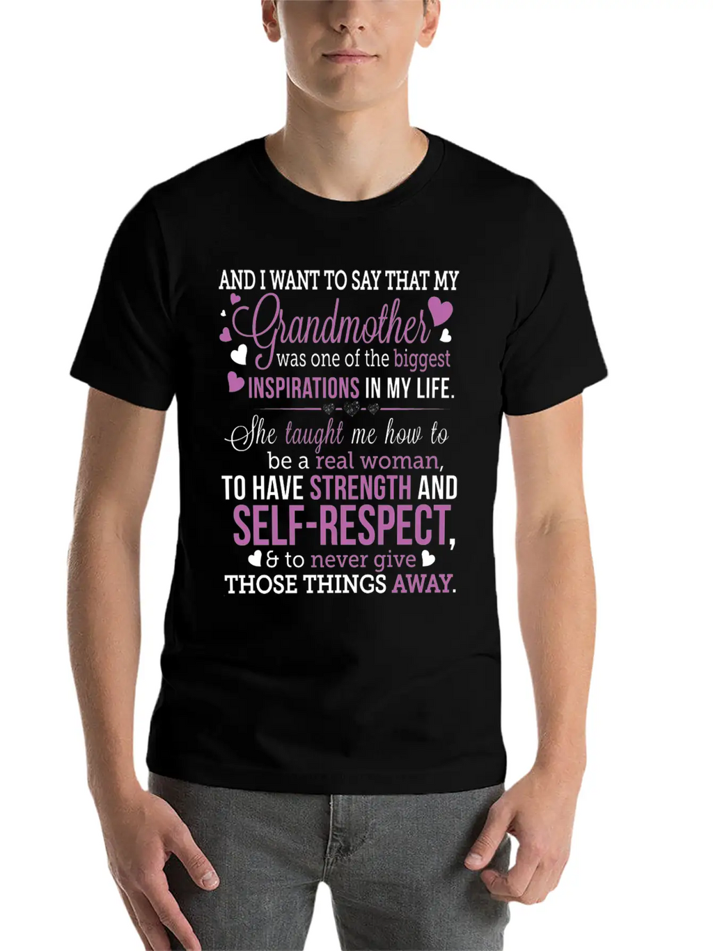 Grandmother - She's One Of The Biggest Inspirati Stylish Everyday T-Shirt – Unisex Basic Cotton Tee