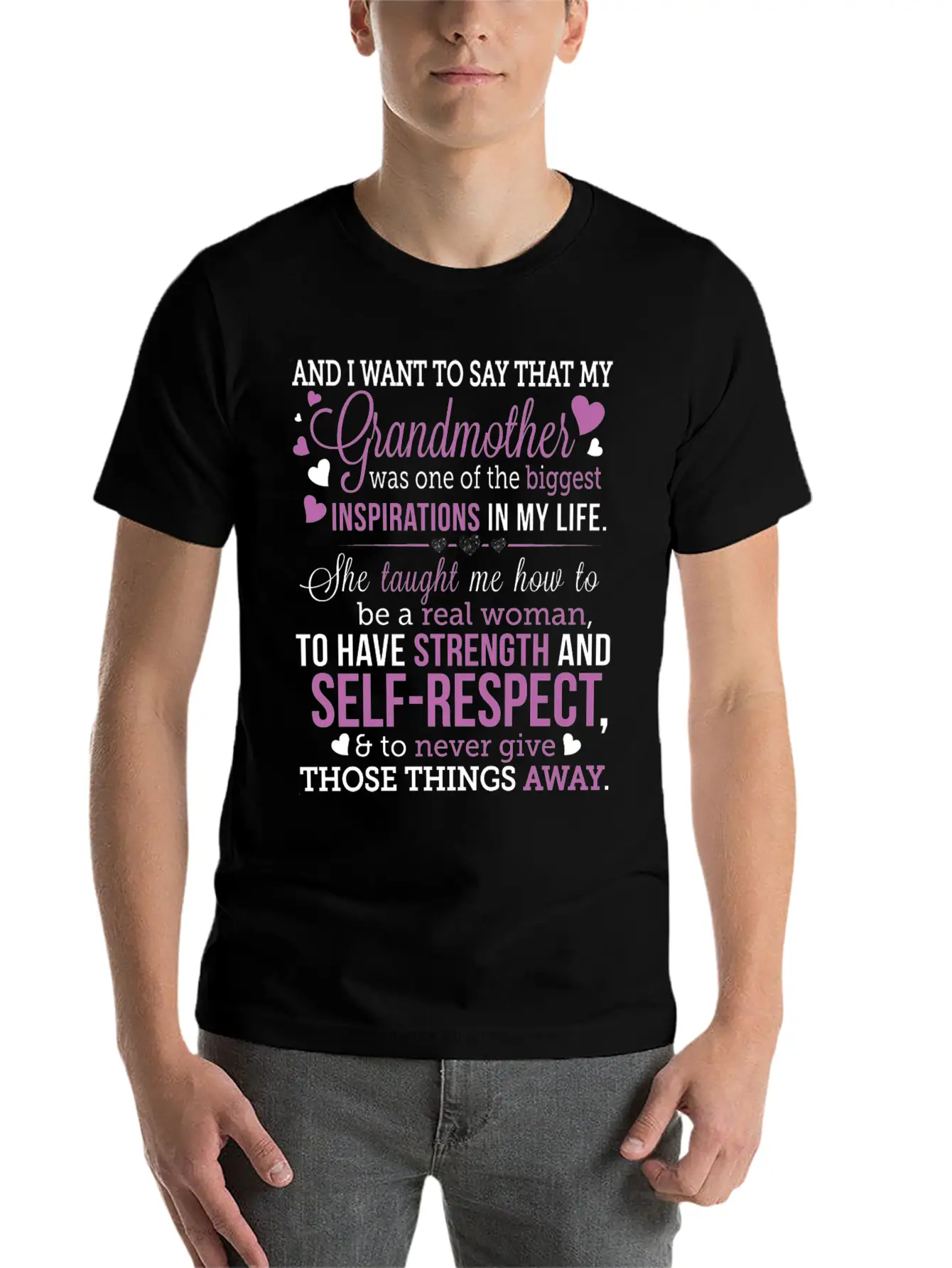 Grandmother - She's One Of The Biggest Inspirati Stylish Everyday T-Shirt – Unisex Basic Cotton Tee