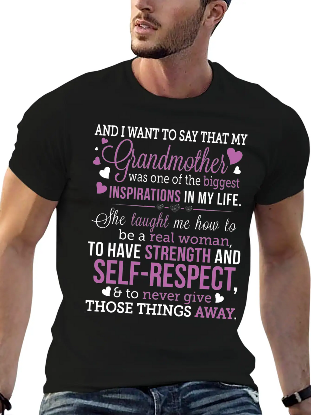 Grandmother - She's One Of The Biggest Inspirati Stylish Everyday T-Shirt – Unisex Basic Cotton Tee