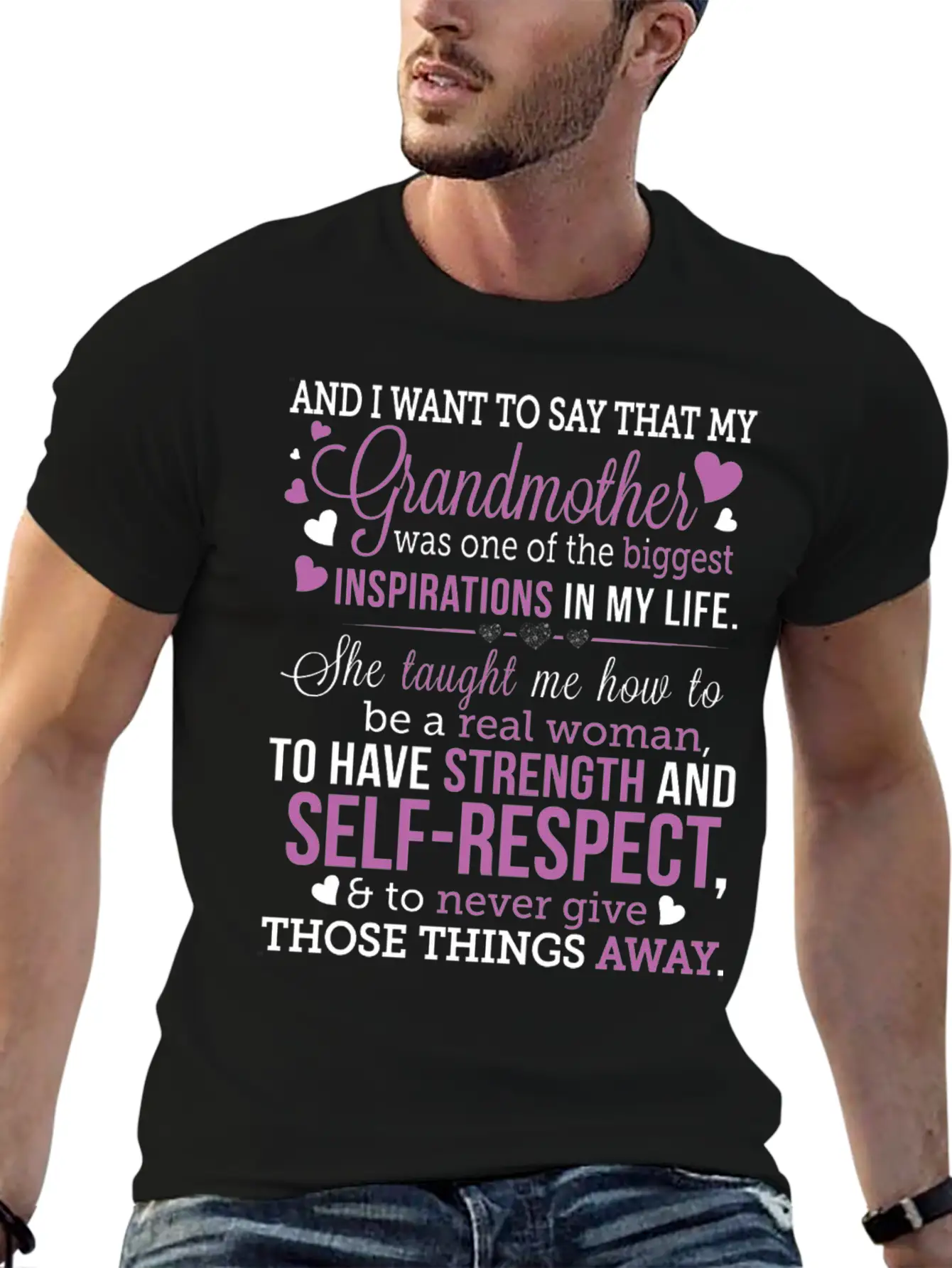 Grandmother - She's One Of The Biggest Inspirati Stylish Everyday T-Shirt – Unisex Basic Cotton Tee
