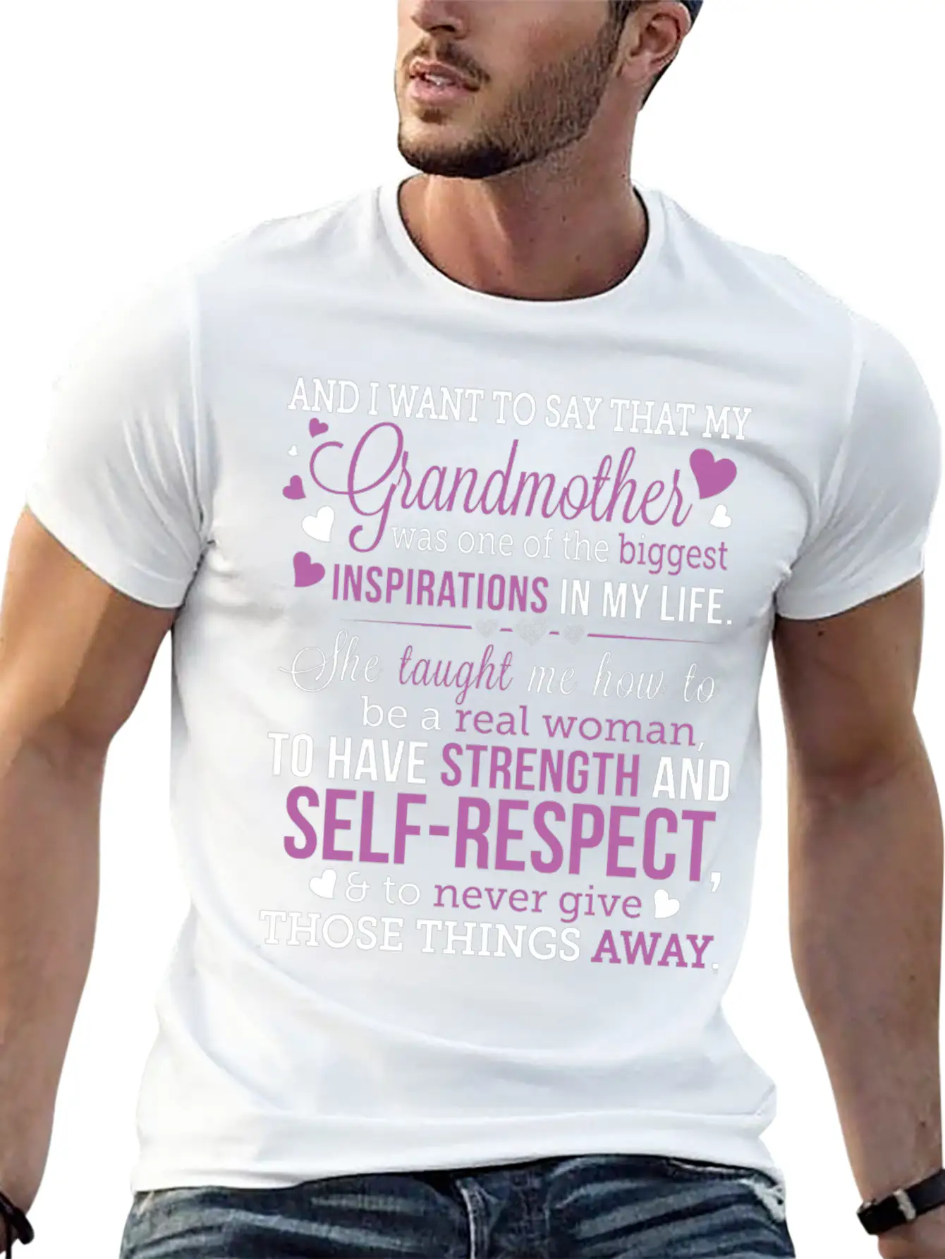 Grandmother - She's One Of The Biggest Inspirati Stylish Everyday T-Shirt – Unisex Basic Cotton Tee