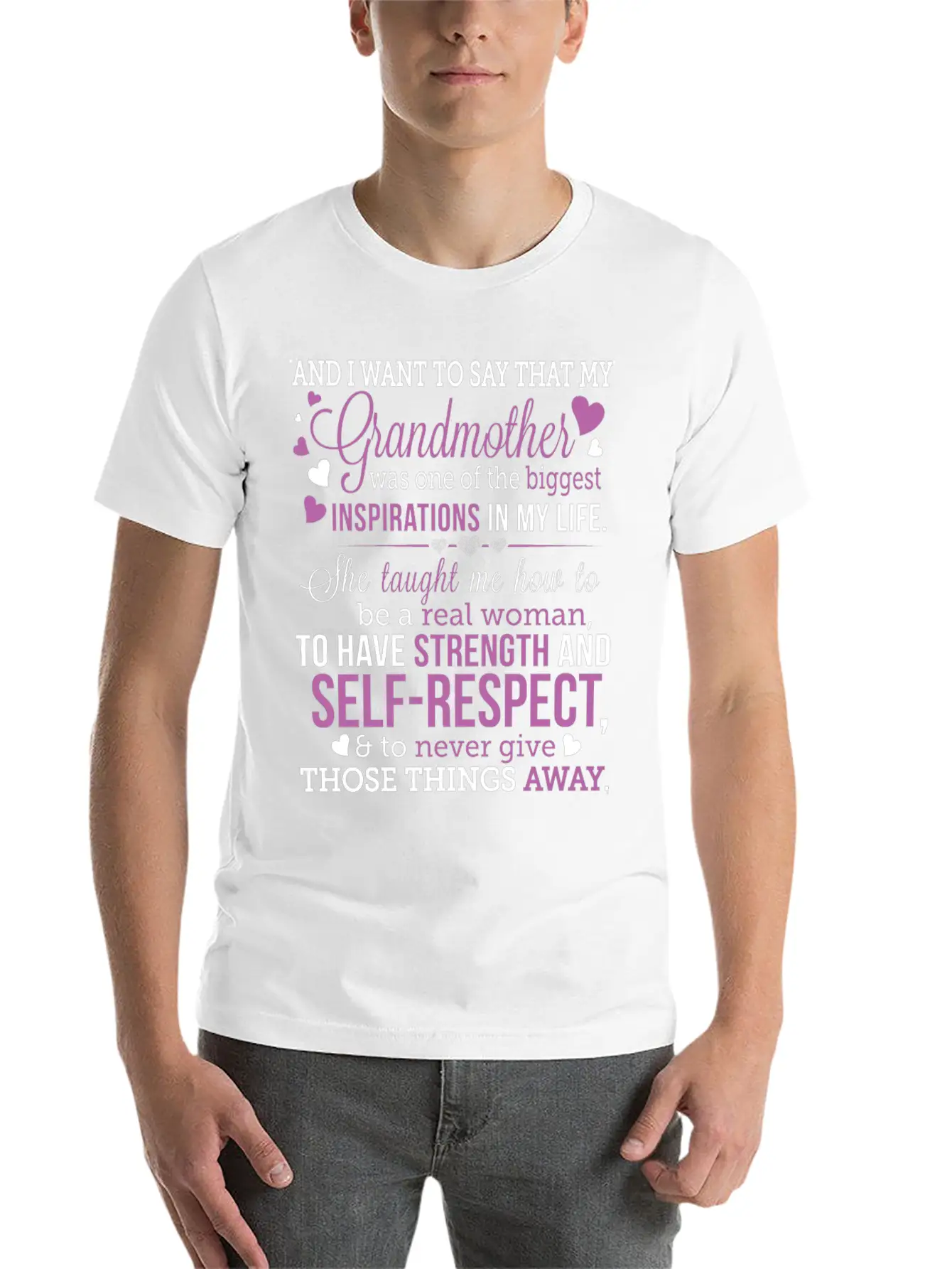 Grandmother - She's One Of The Biggest Inspirati Stylish Everyday T-Shirt – Unisex Basic Cotton Tee