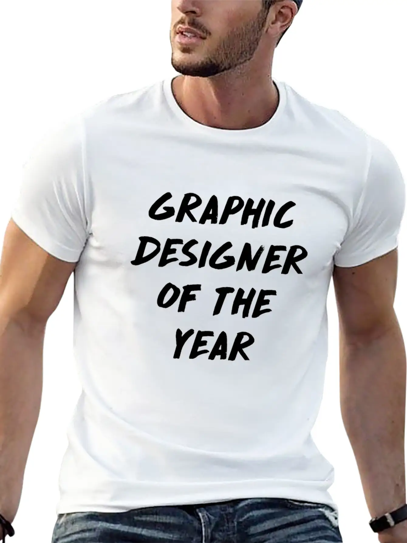 Graphic Designer Of The Year Computer Nerd Geek Unisex Short Sleeve Soft Cotton T-Shirt – Casual Everyday Wear
