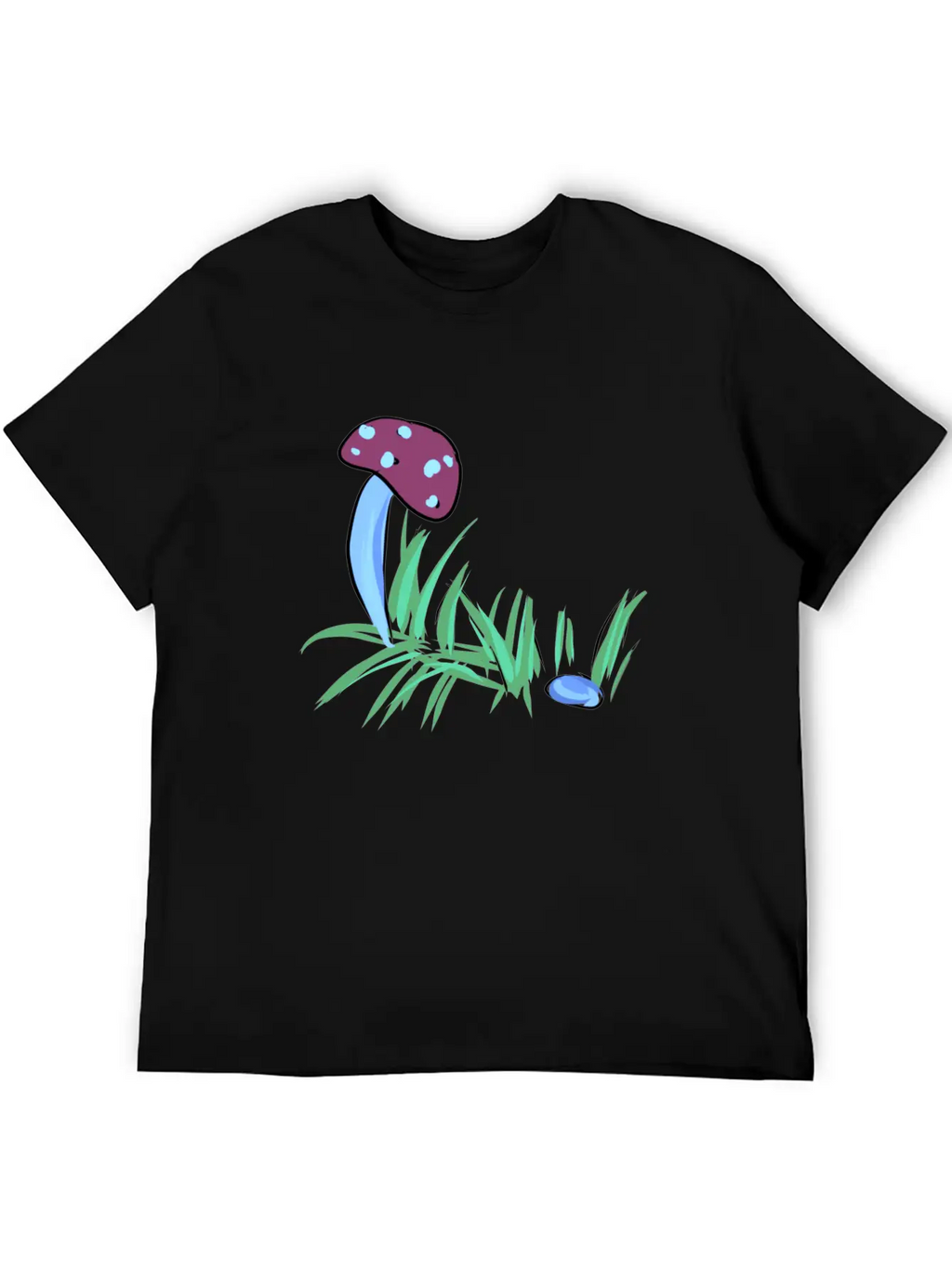 Grass Nature Mushroom Nature Stone Blue Unisex Casual T-Shirt – Clean Design For Daily Comfort