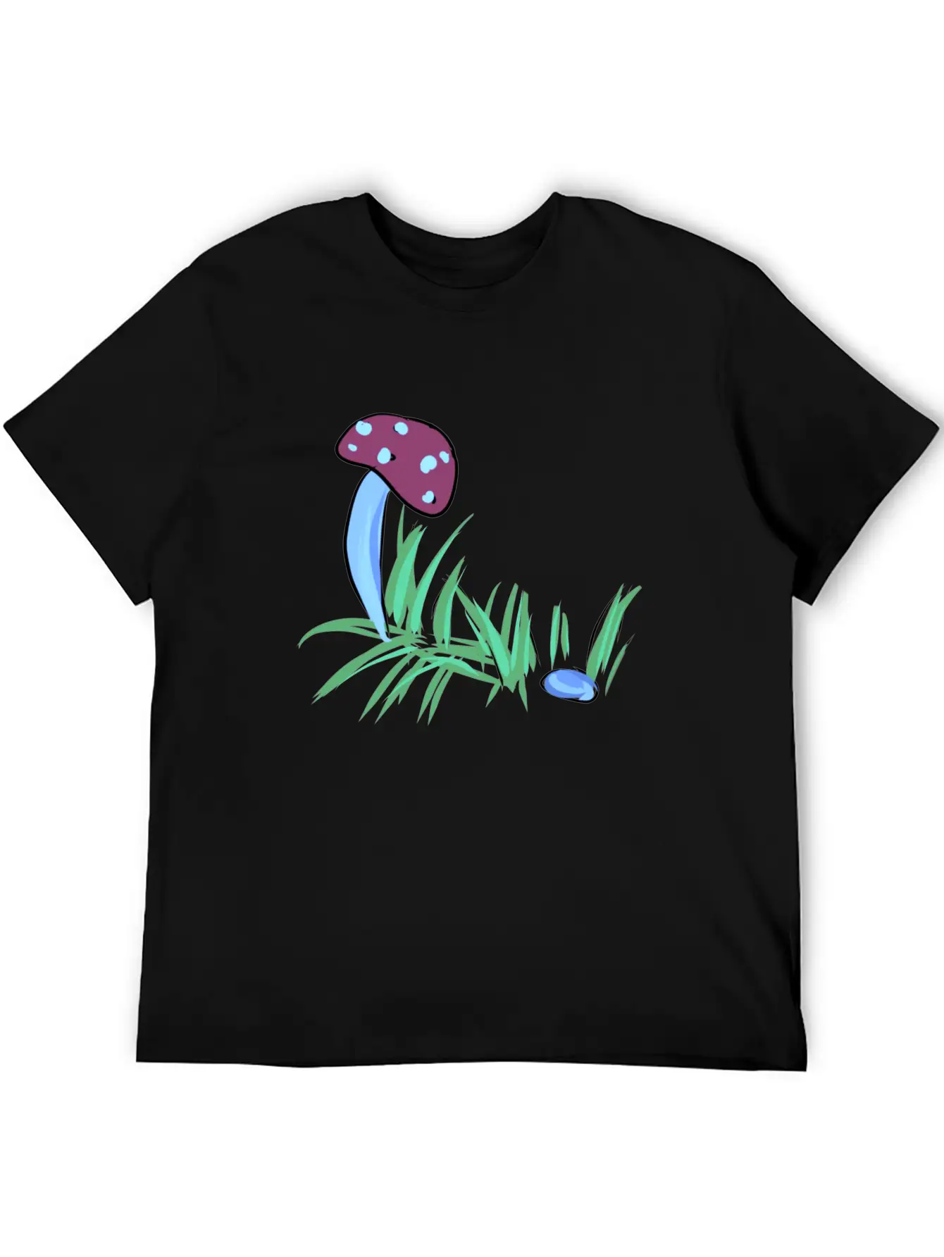 Grass Nature Mushroom Nature Stone Blue Unisex Casual T-Shirt – Clean Design For Daily Comfort
