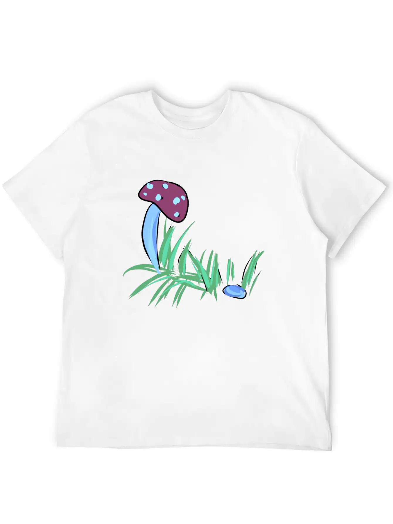 Grass Nature Mushroom Nature Stone Blue Unisex Casual T-Shirt – Clean Design For Daily Comfort