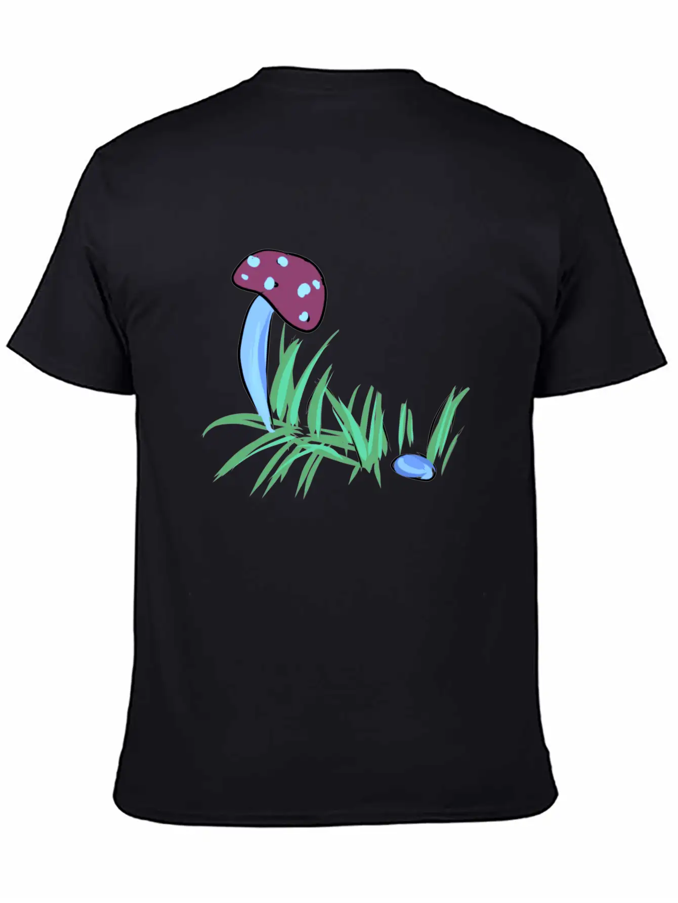 Grass Nature Mushroom Nature Stone Blue Unisex Casual T-Shirt – Clean Design For Daily Comfort