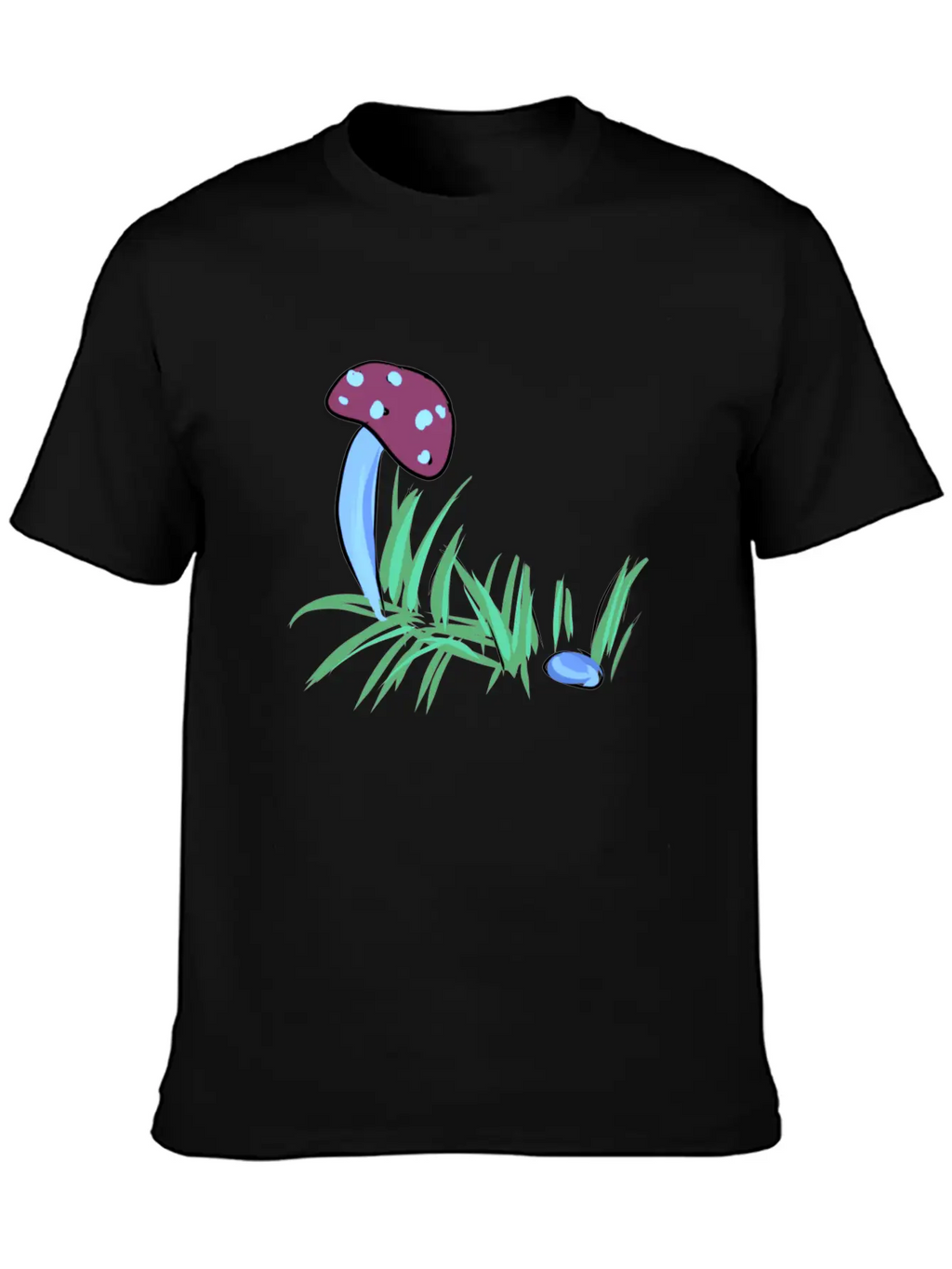 Grass Nature Mushroom Nature Stone Blue Unisex Casual T-Shirt – Clean Design For Daily Comfort