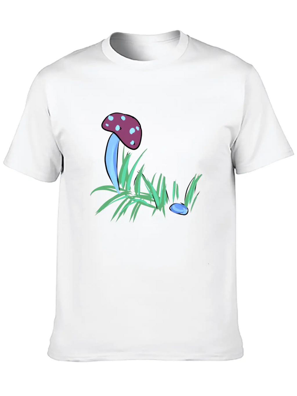 Grass Nature Mushroom Nature Stone Blue Unisex Casual T-Shirt – Clean Design For Daily Comfort